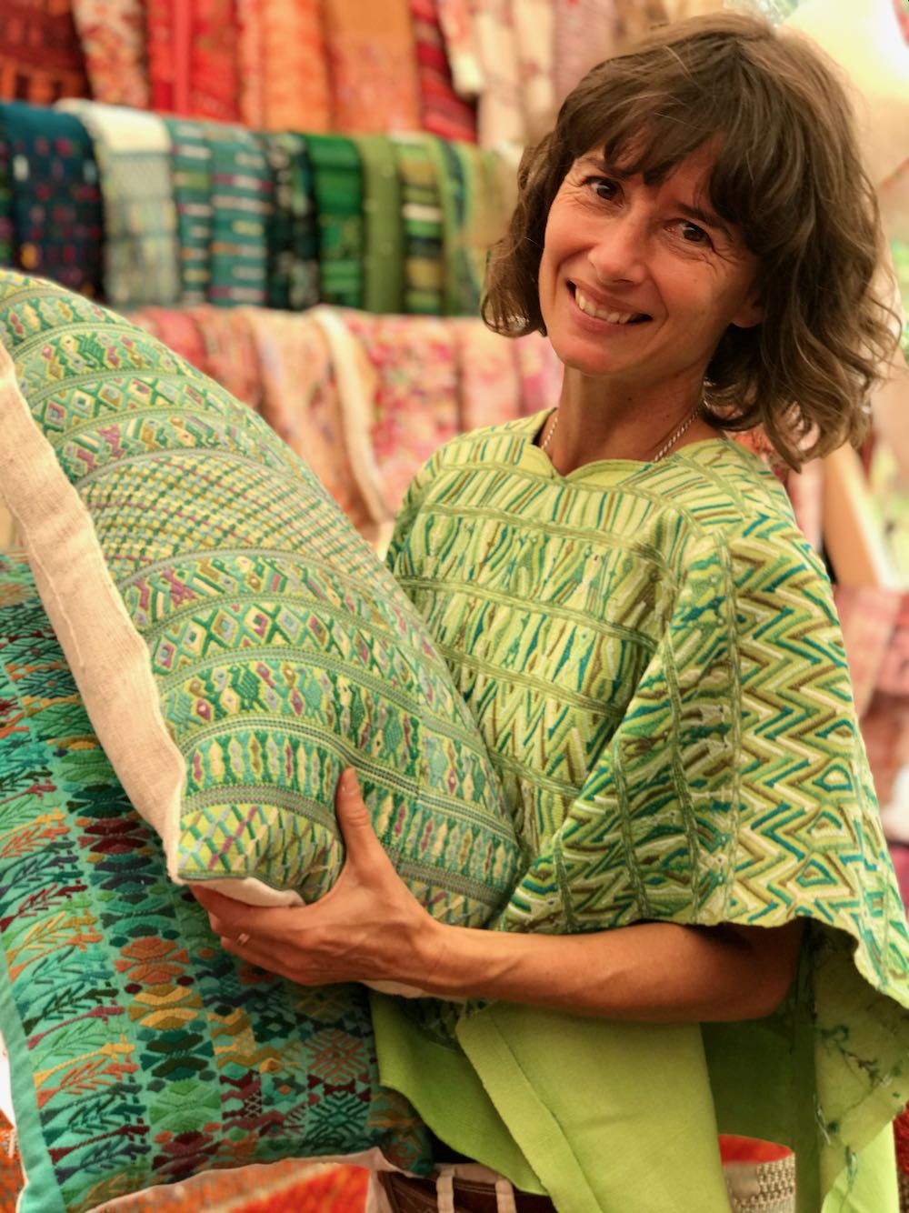 Guatemalan Huipil - lime green San Juan Cotzal huipil