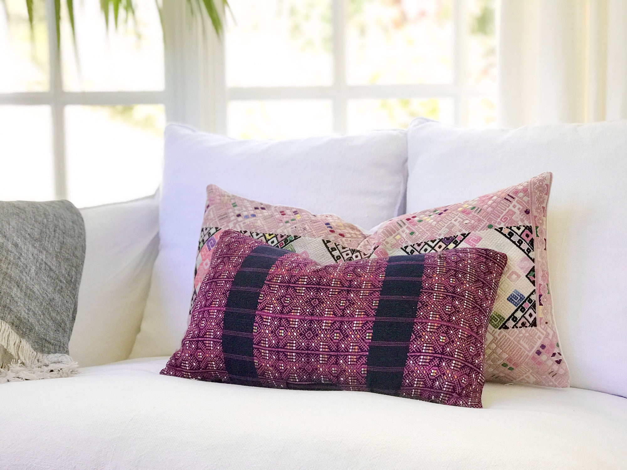 Vintage Textile Cushion - Pink Nahuala XV