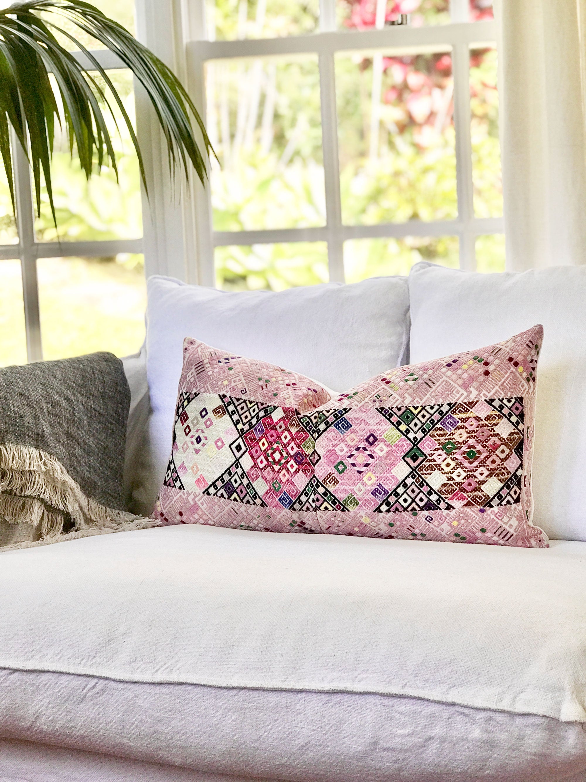 Vintage Textile Cushion - Pink Nahuala XIV