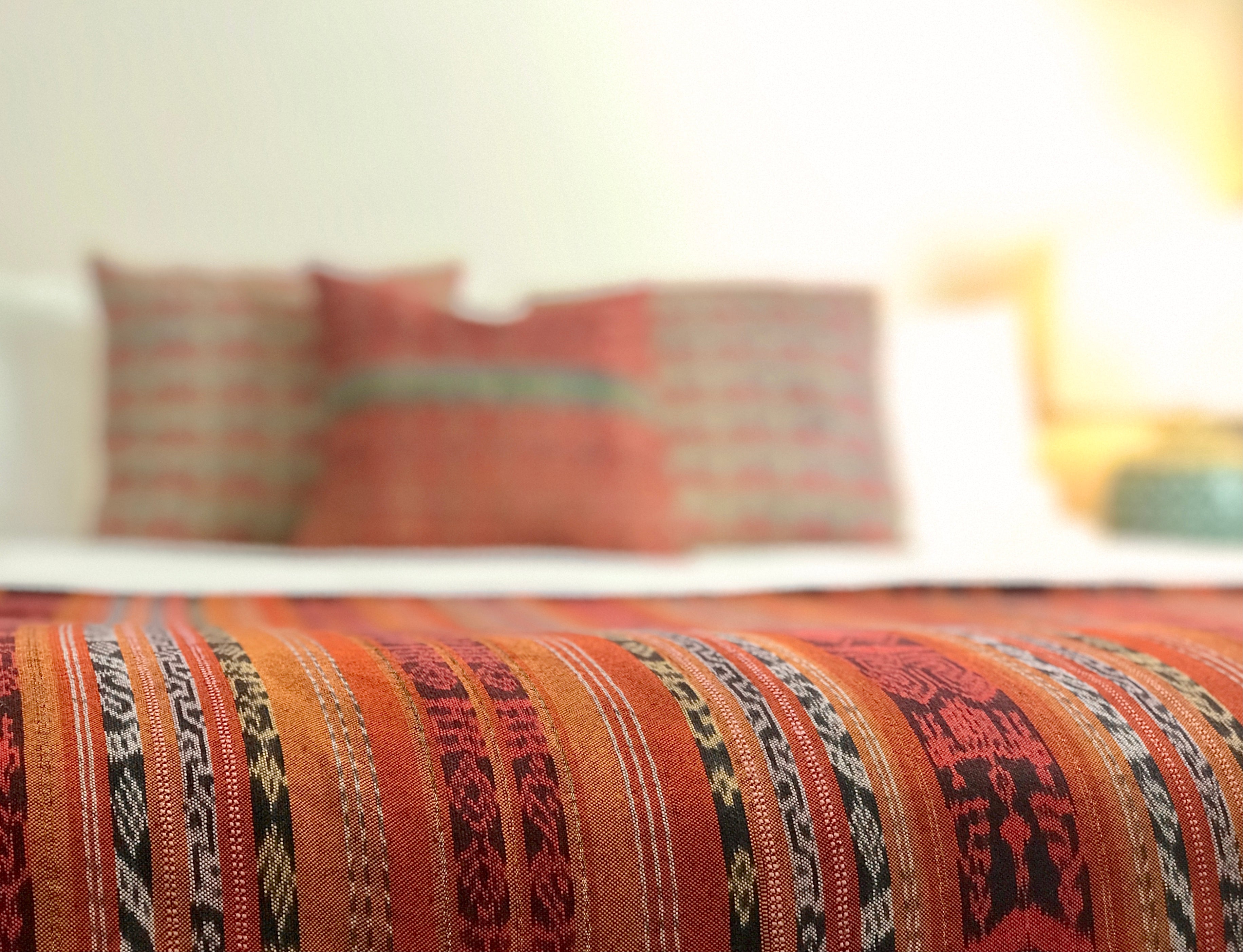 Vintage textile ikat bed throw