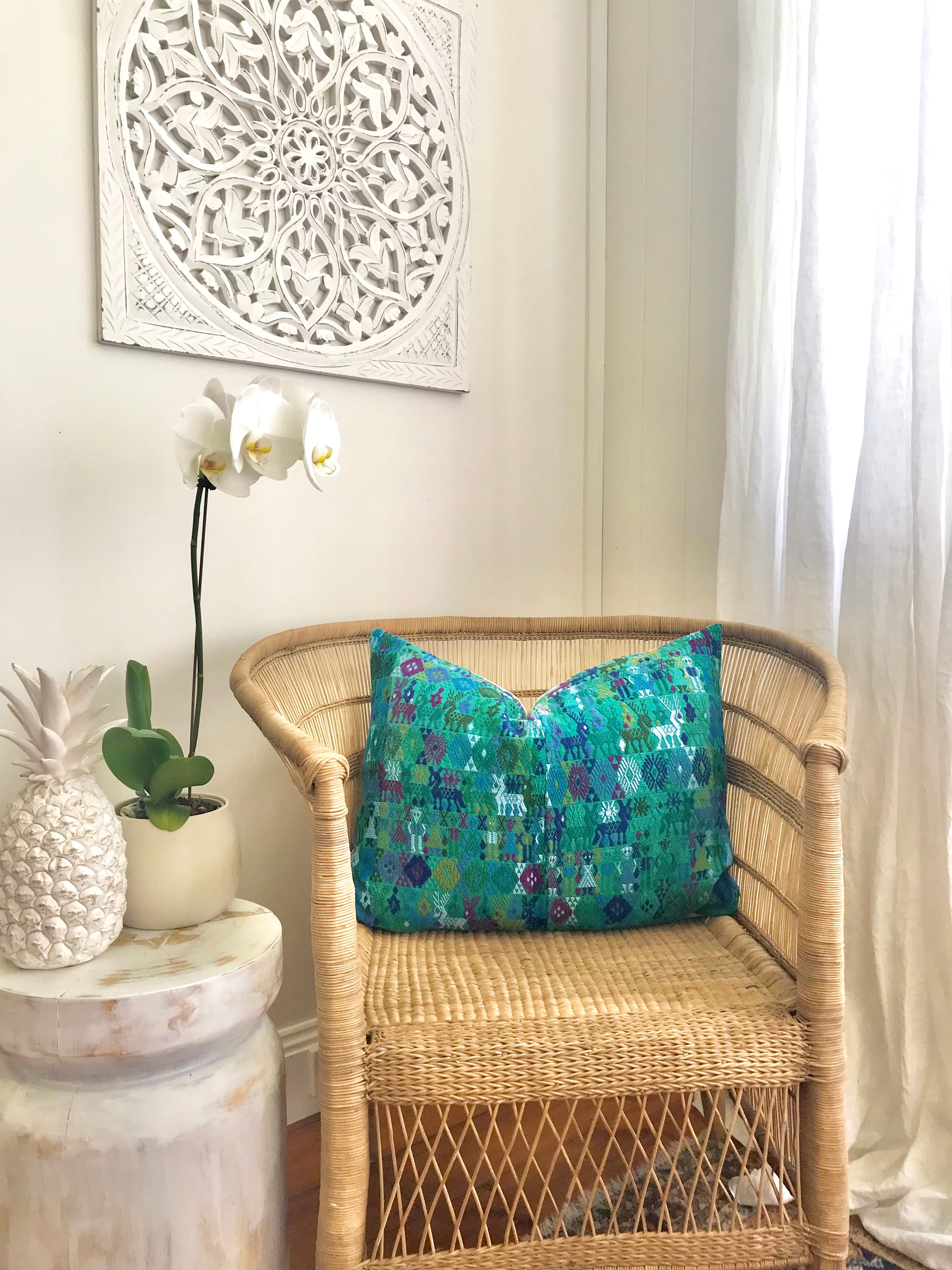 Guatemalan Huipil Textile - Turquoise Coban VI