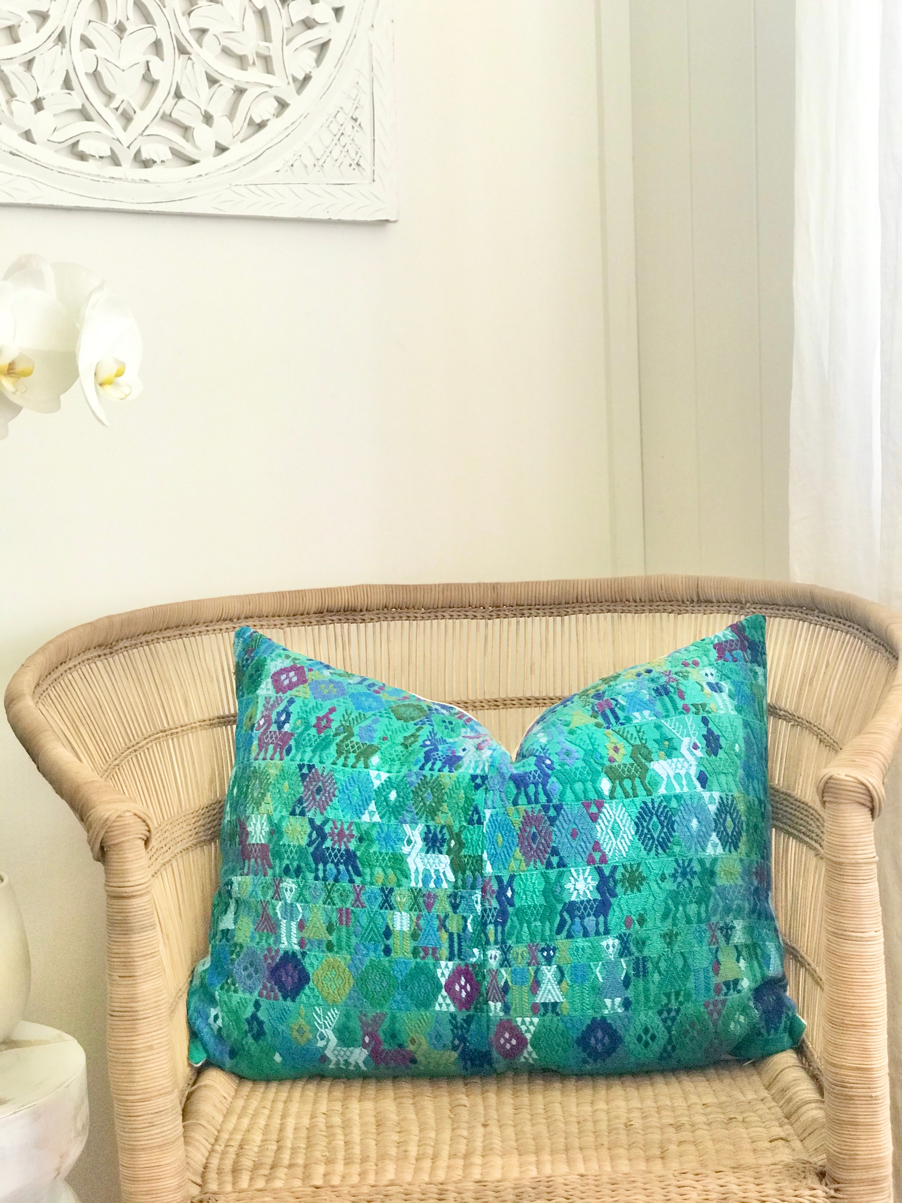 Guatemalan Huipil Textile - Turquoise Coban VI