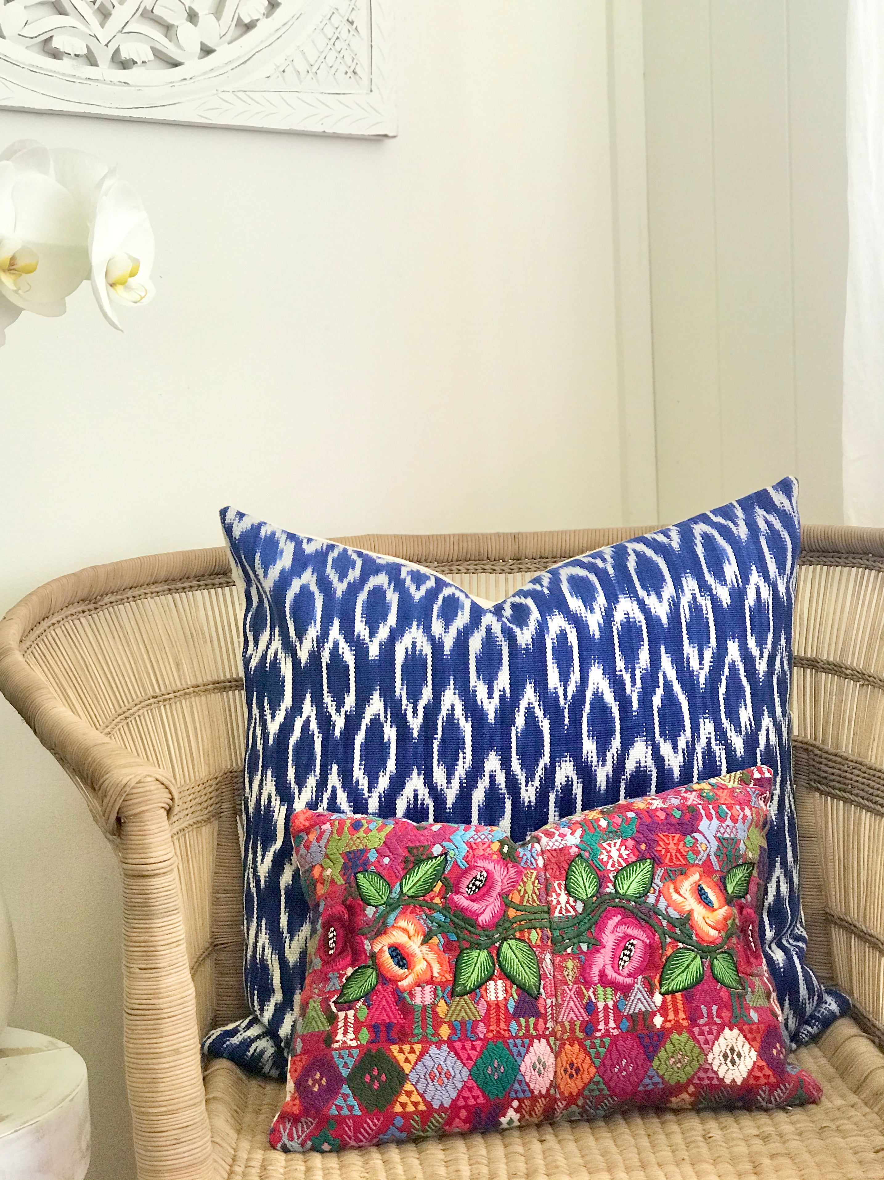 Guatemalan Huipil Textile - Floral Red Coban I