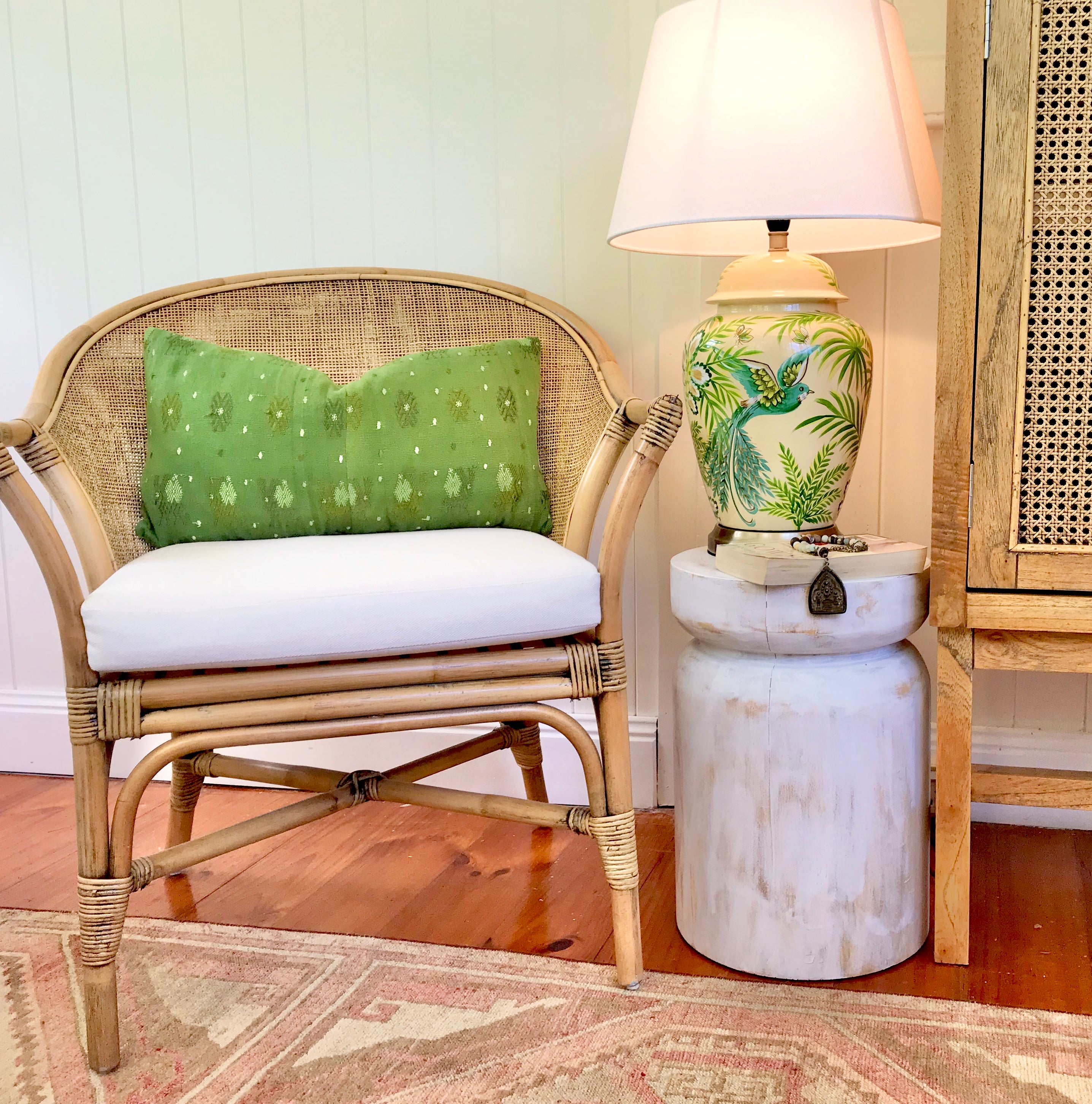 Guatemalan Huipil Pillow - Olive Green Coban XII