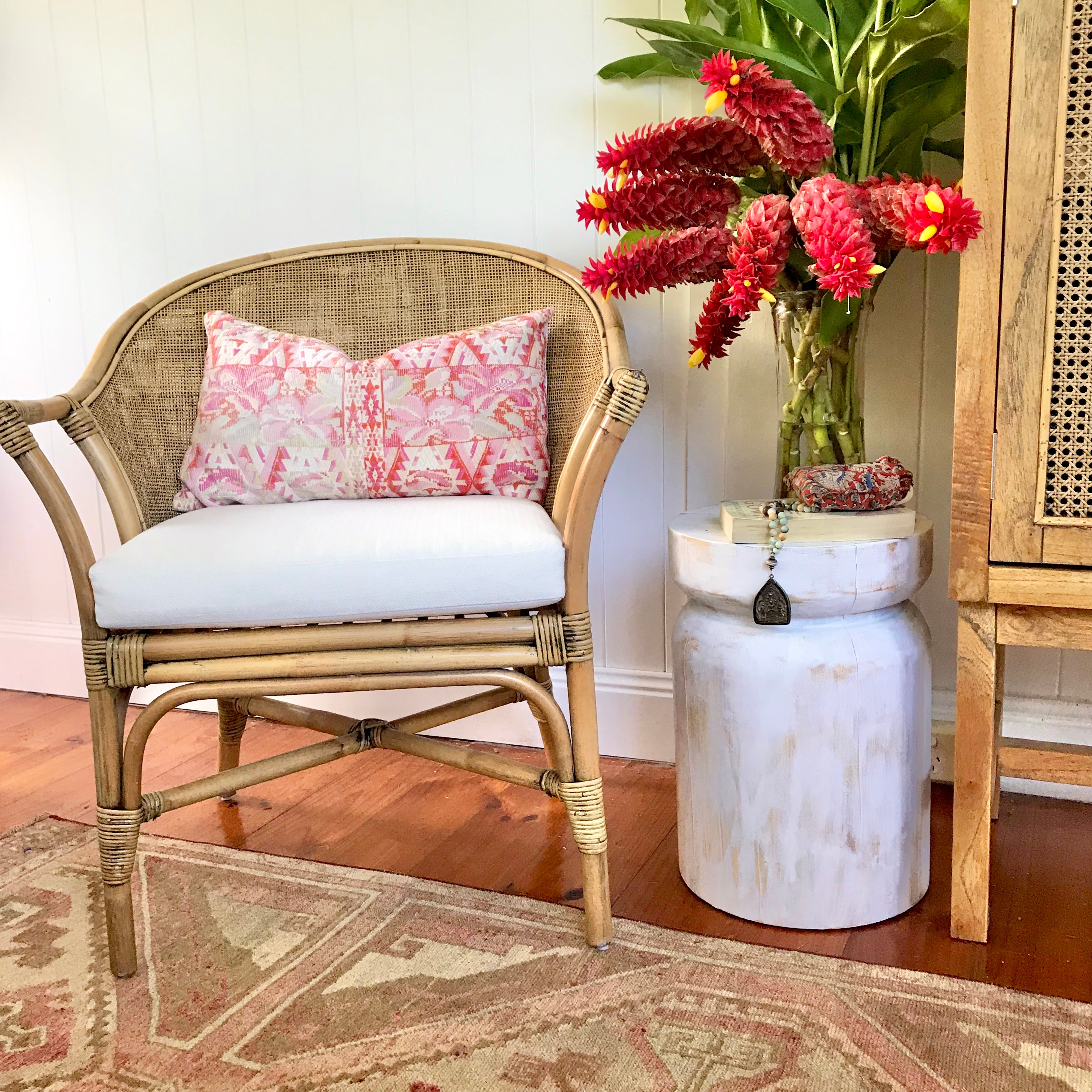 Guatemalan Huipil Pillow - Pink Chichicastenango II