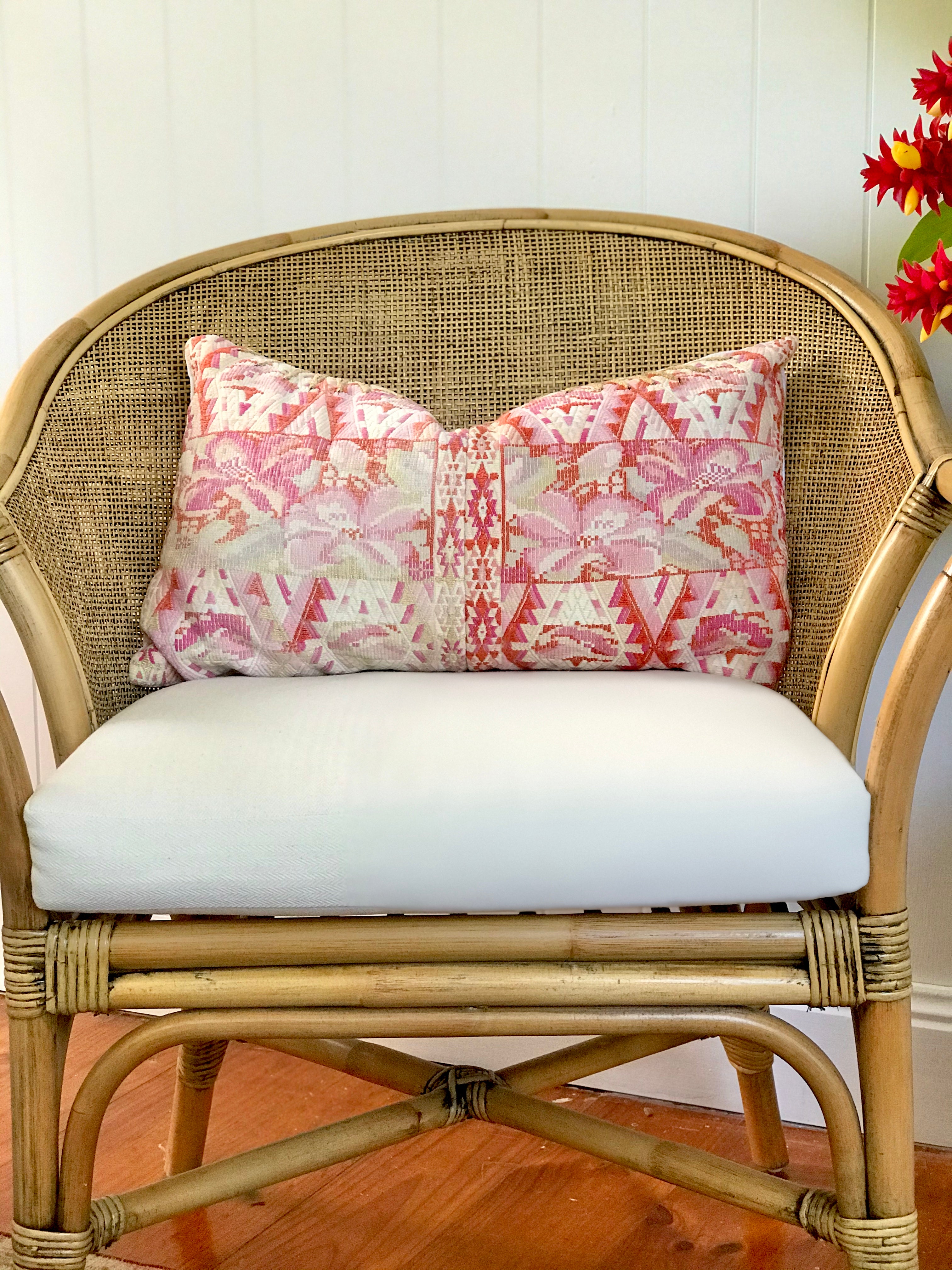 Guatemalan Huipil Pillow - Pink Chichicastenango II