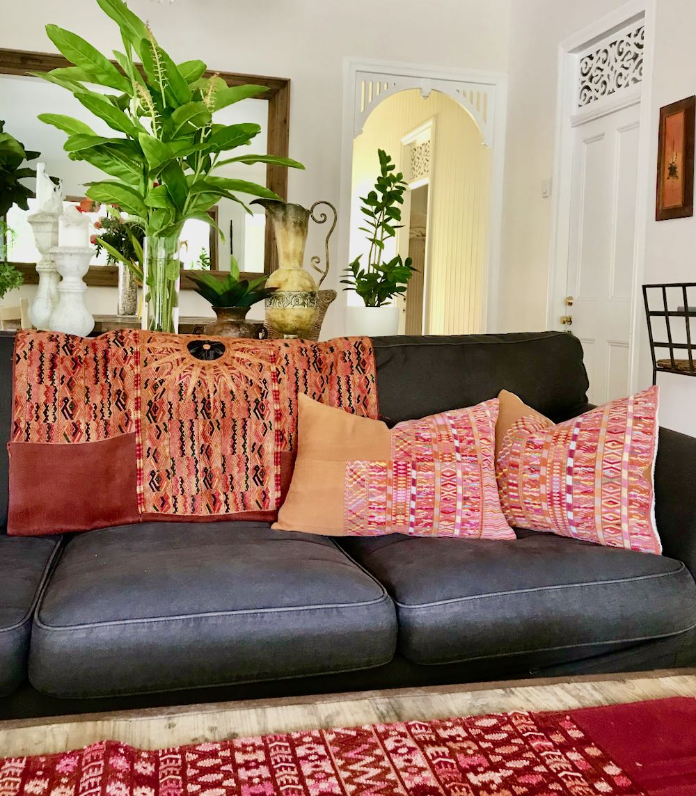 Guatemalan textiles, huipil pillow - Lamour Artisans