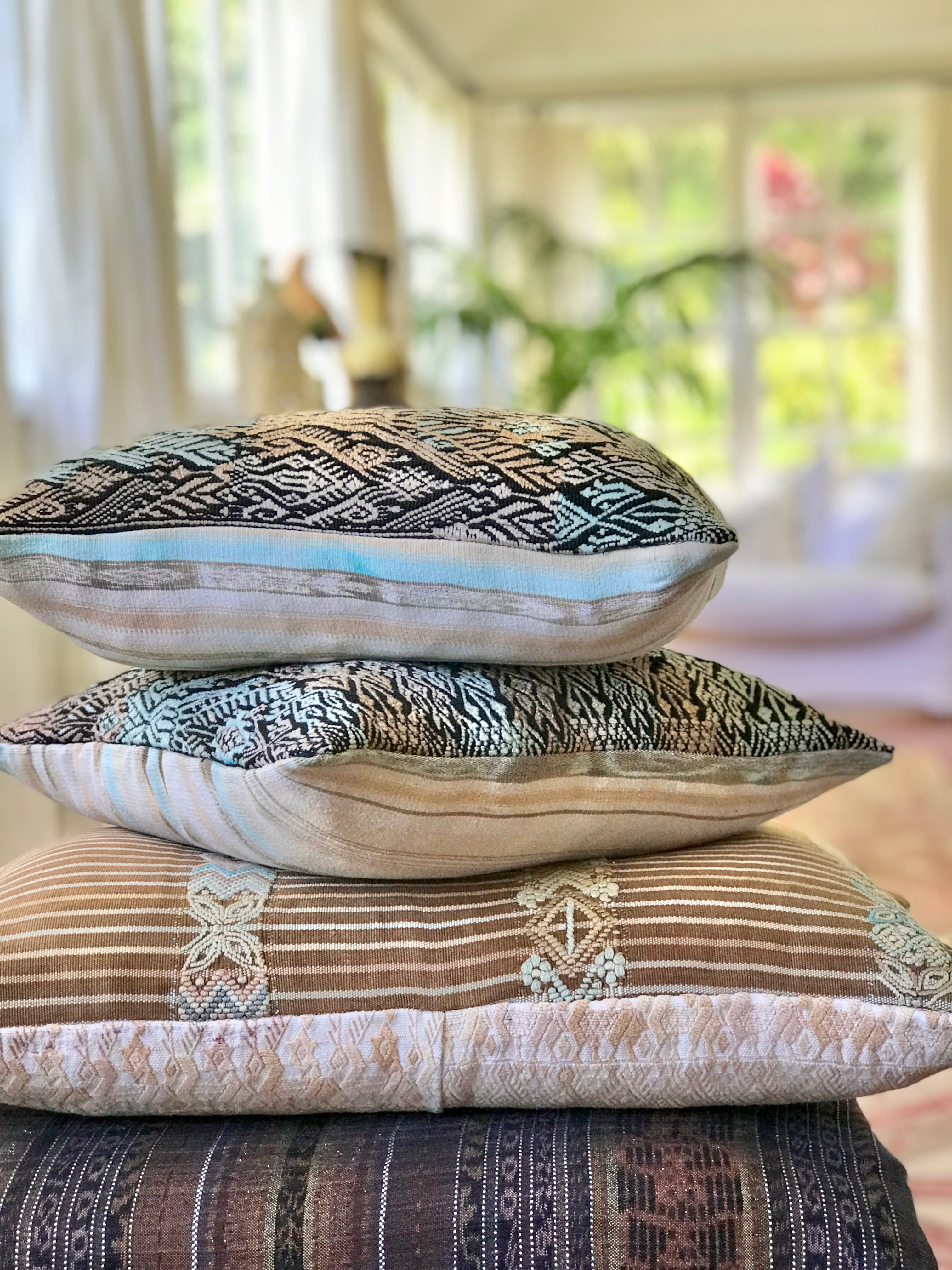 Guatemalan Huipil Pillows - Beige Coban I