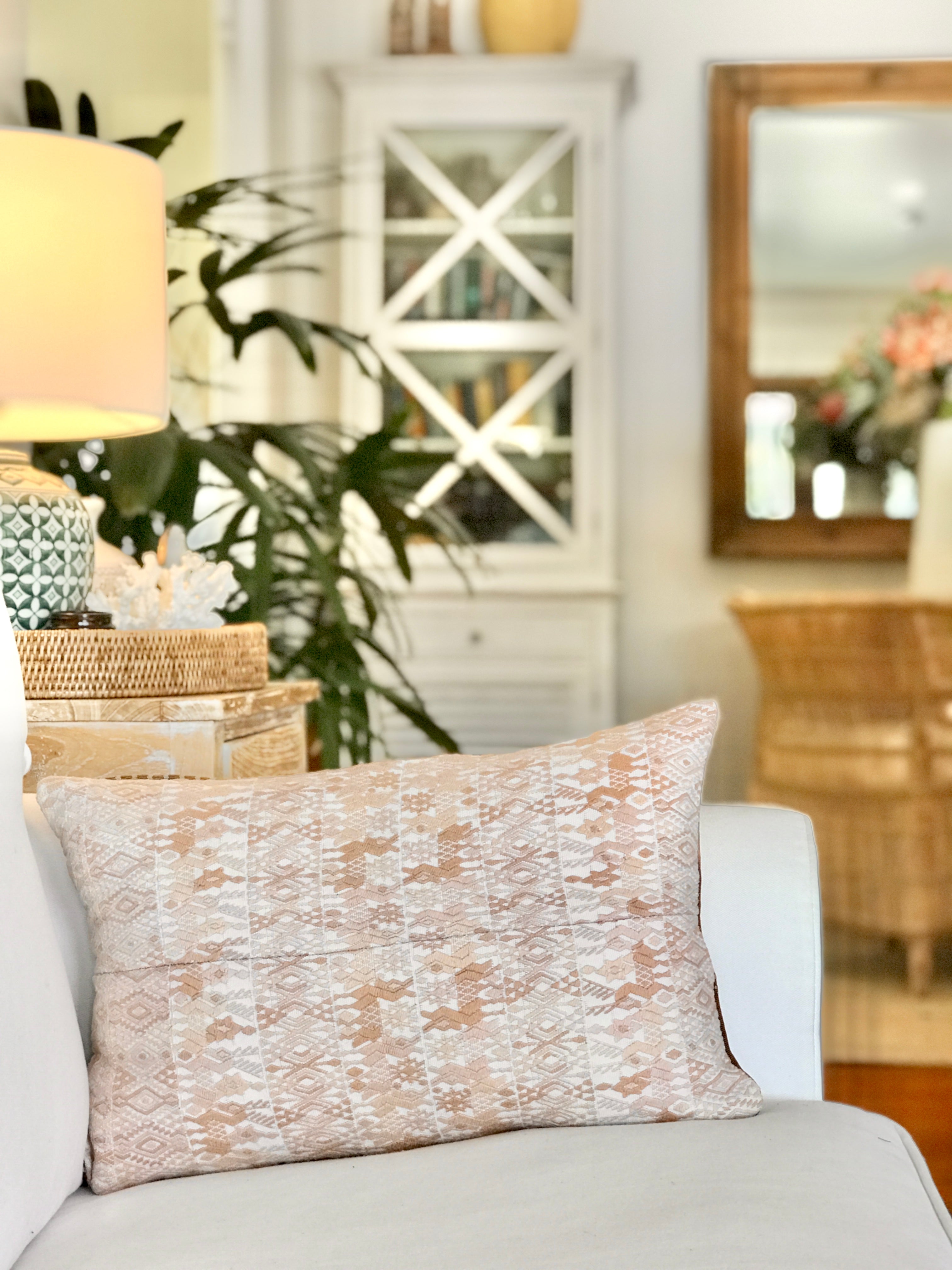 Guatemalan Huipil Pillows - Beige Coban I