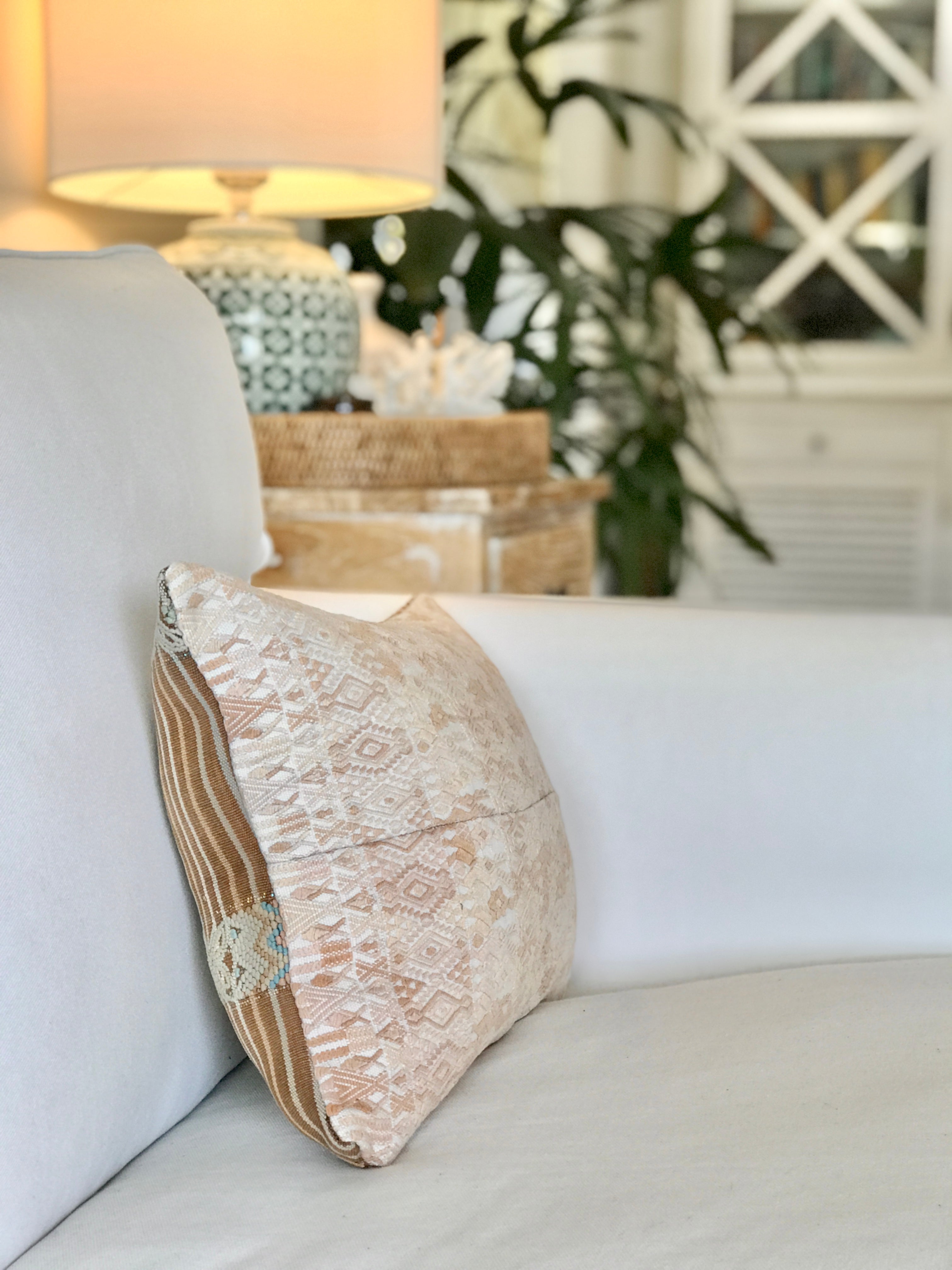 Guatemalan Huipil Pillows - Beige Coban I