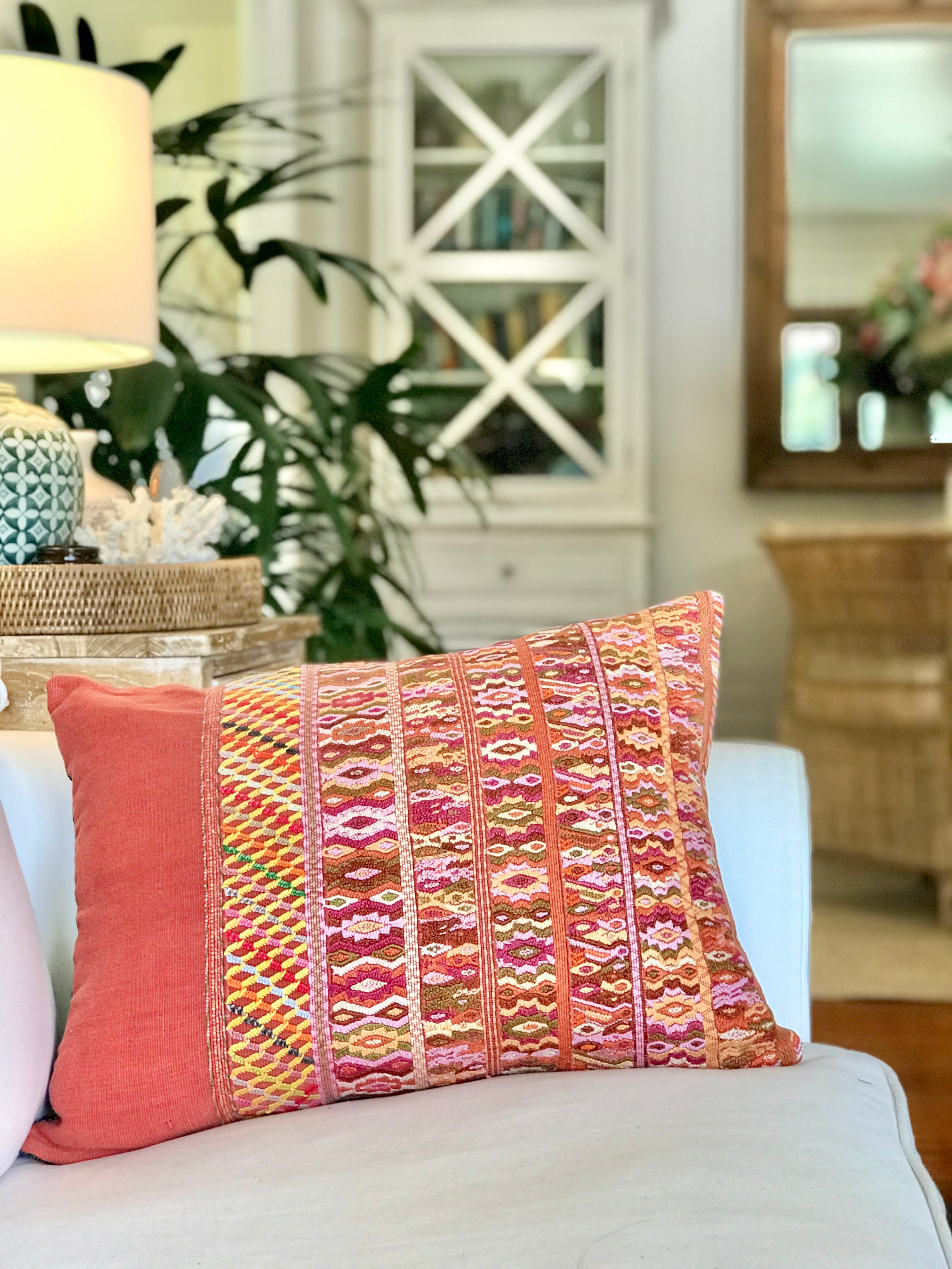 Vintage Textile Cushion - Terracotta San Juan Cotzal II