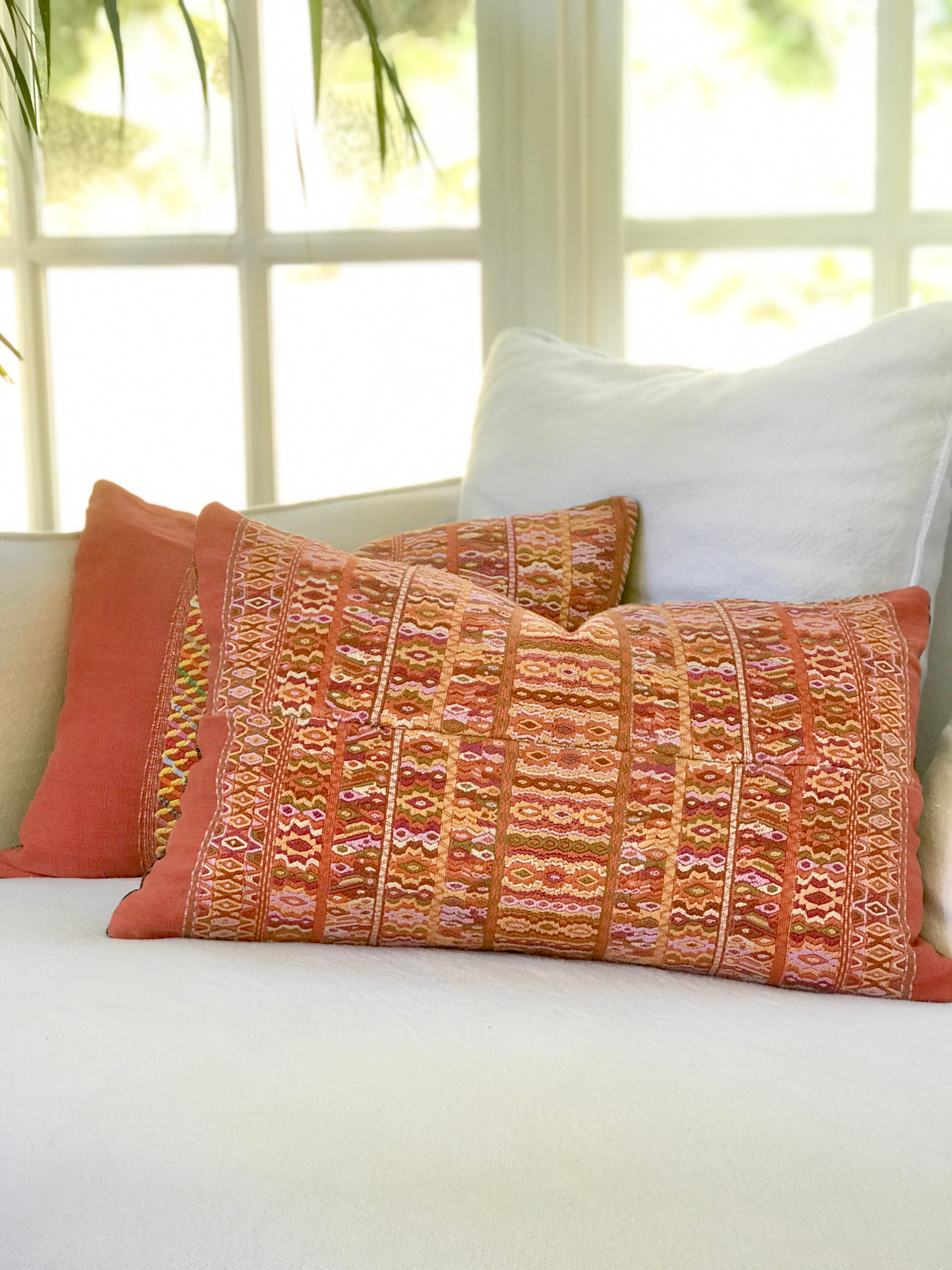 Vintage Textile Cushion - Terracotta San Juan Cotzal I