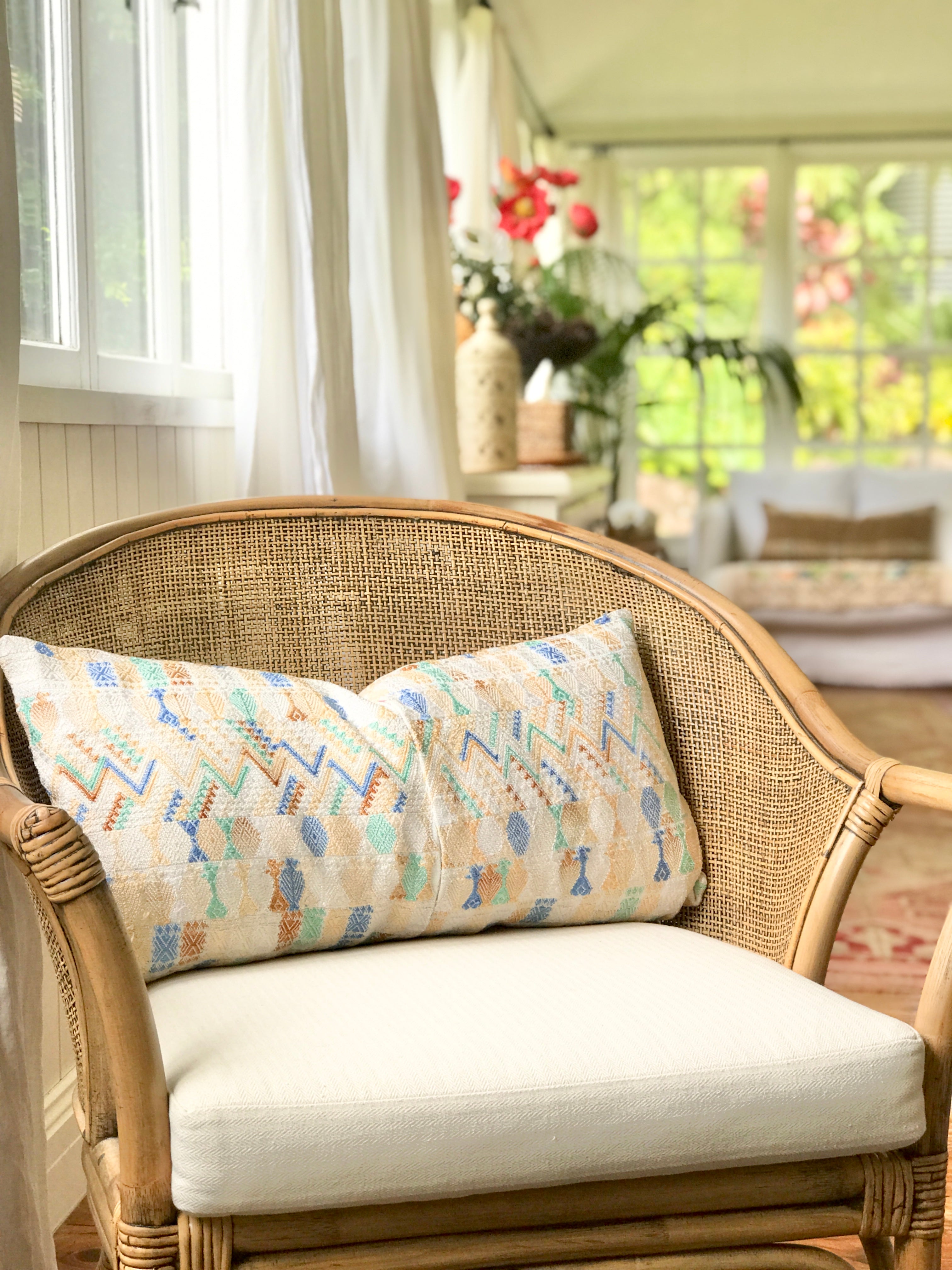 Vintage Textile Cushion - Pale Nahuala VII