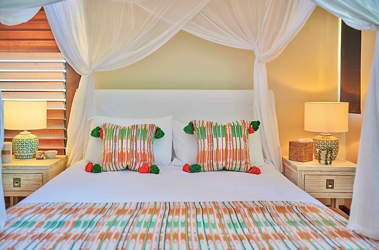 Vintage textile ikat bed throw