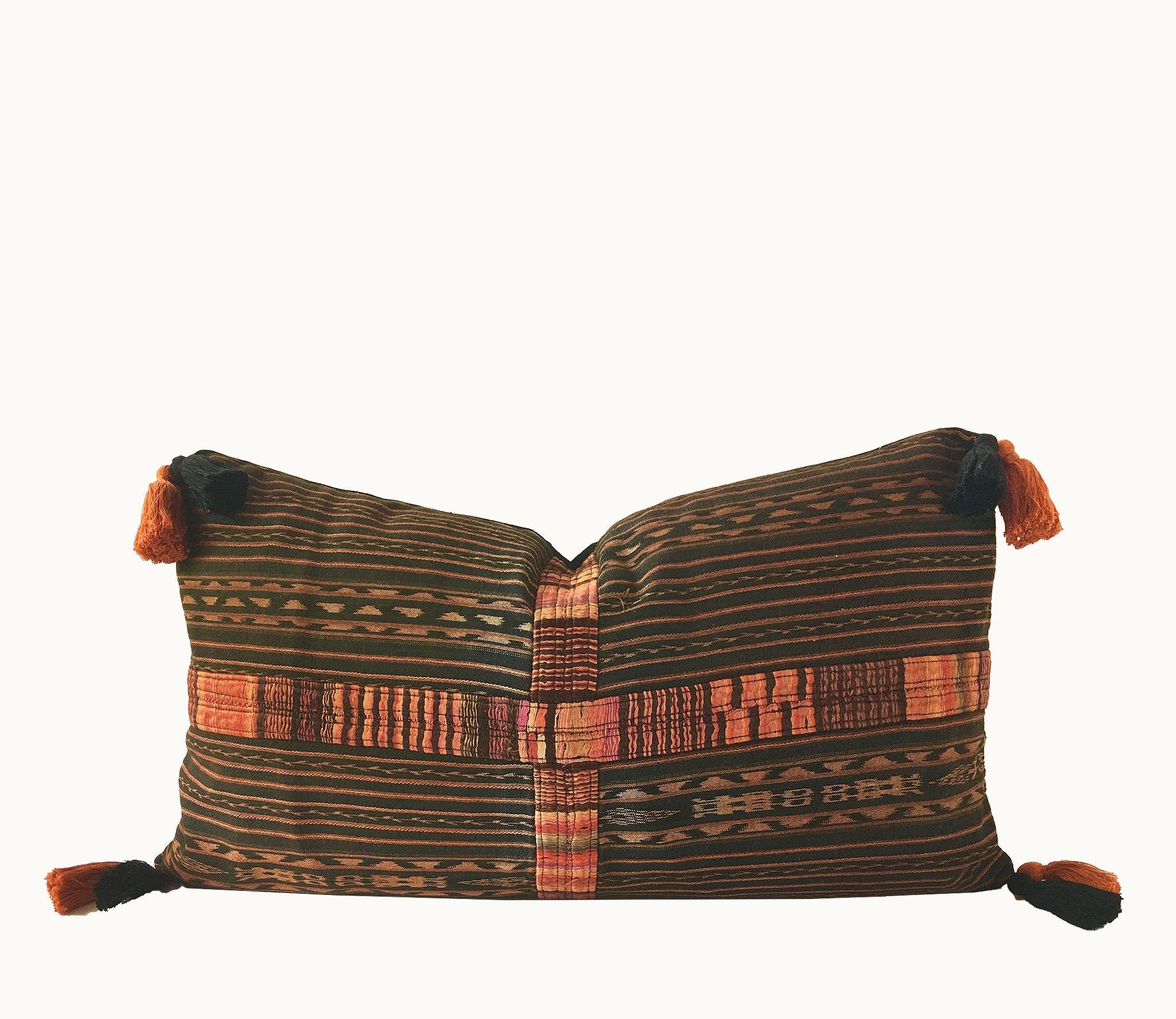 Guatemalan textiles, ikat pillow - Lamour Artisans