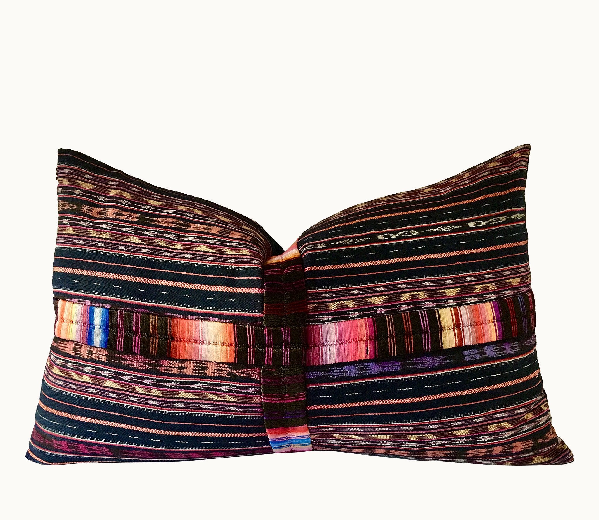 Guatemalan textiles, ikat pillow - Lamour Artisans