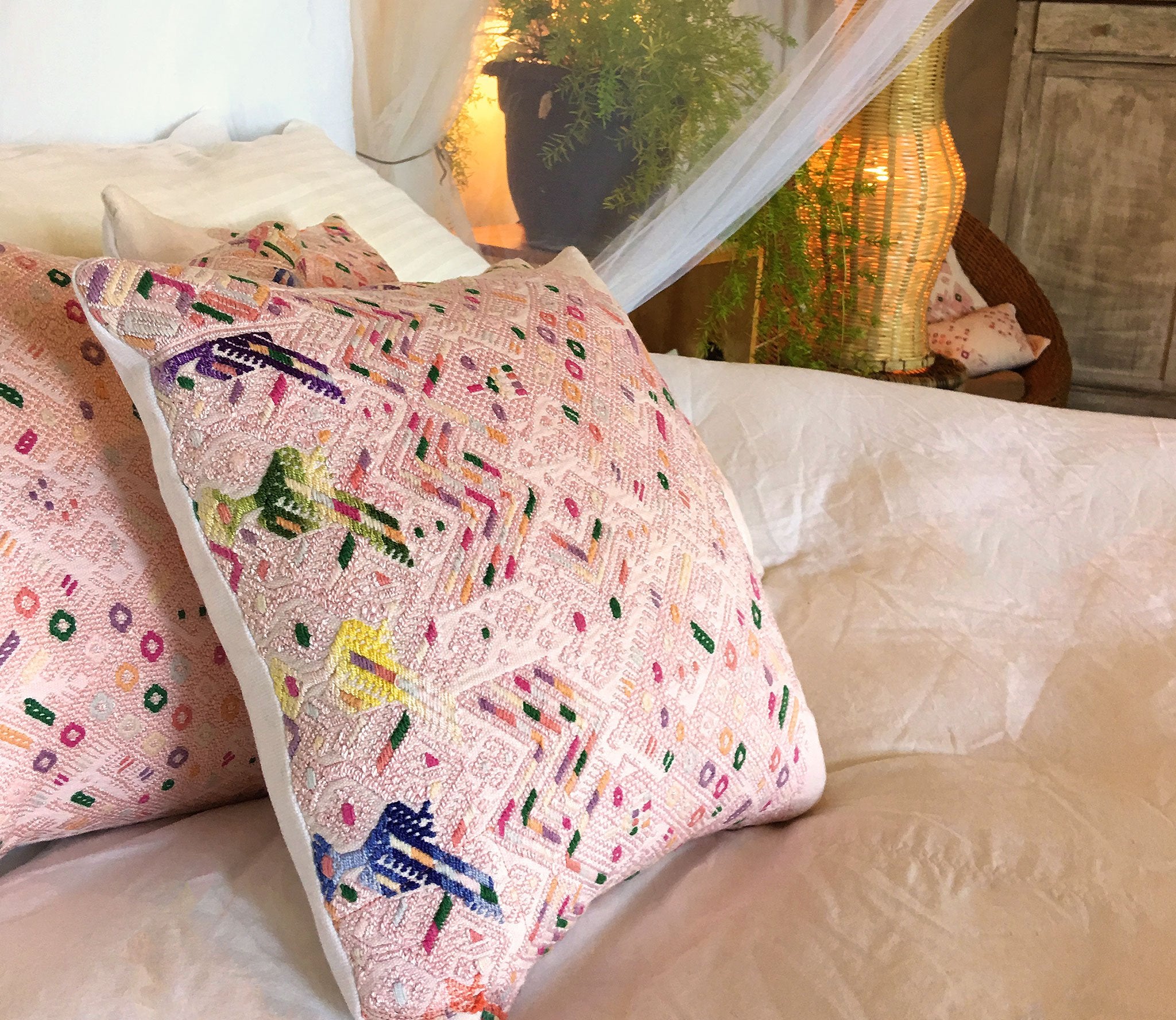 Guatemalan textiles, huipil pillow - Lamour Artisans