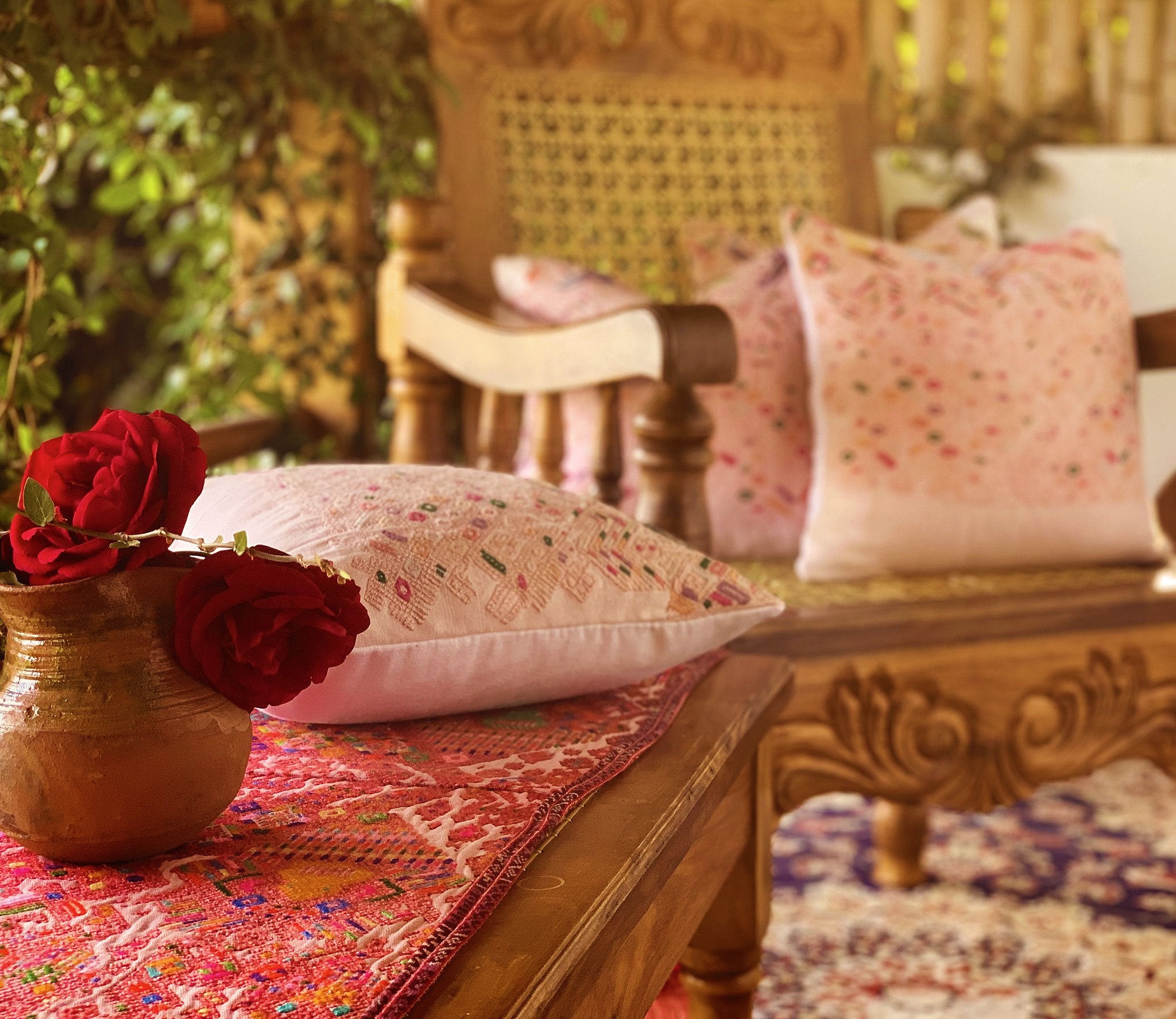 Guatemalan textiles, huipil pillow - Lamour Artisans