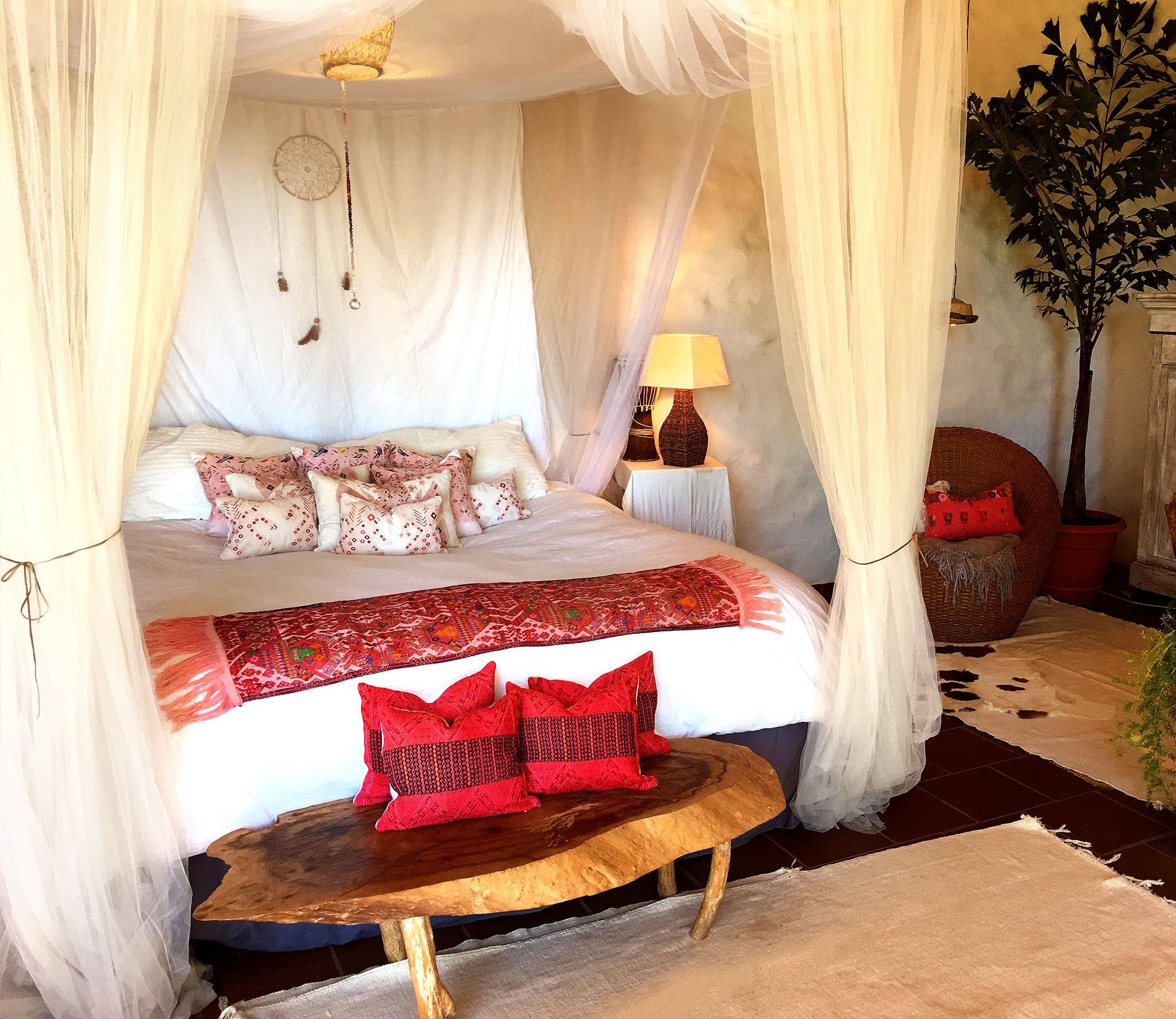 Guatemalan Huipil Pillow, vintage, hand woven, bright pink throw cushion from Nahuala