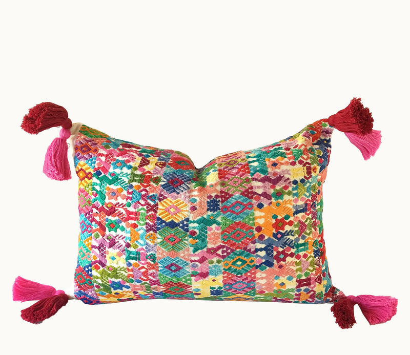 Guatemalan textiles, huipil pillow - Lamour Artisans