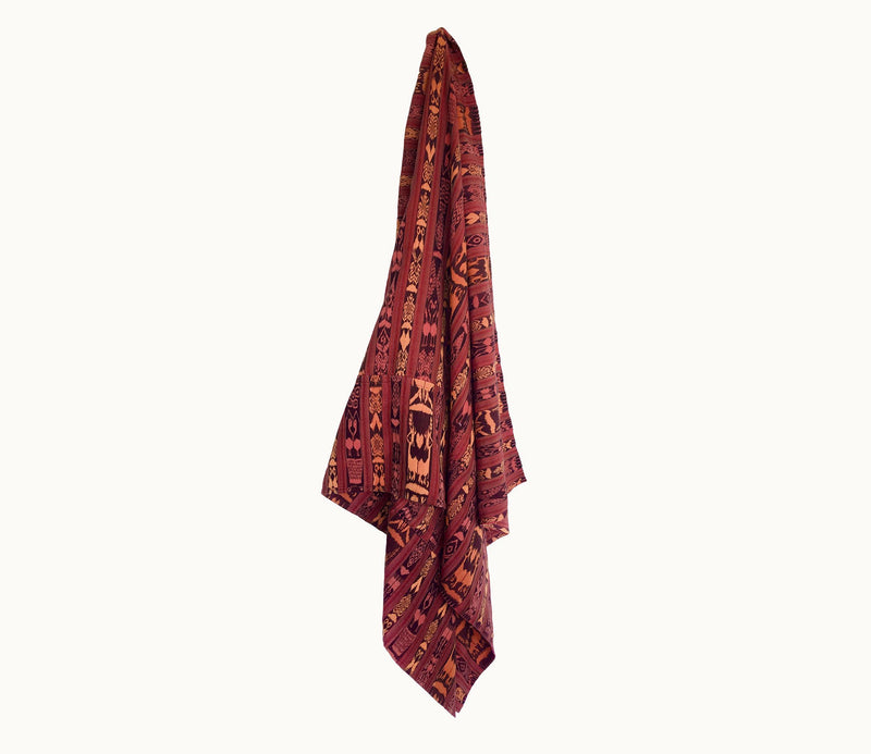 Guatemalan textiles, ikat throw - Lamour Artisans