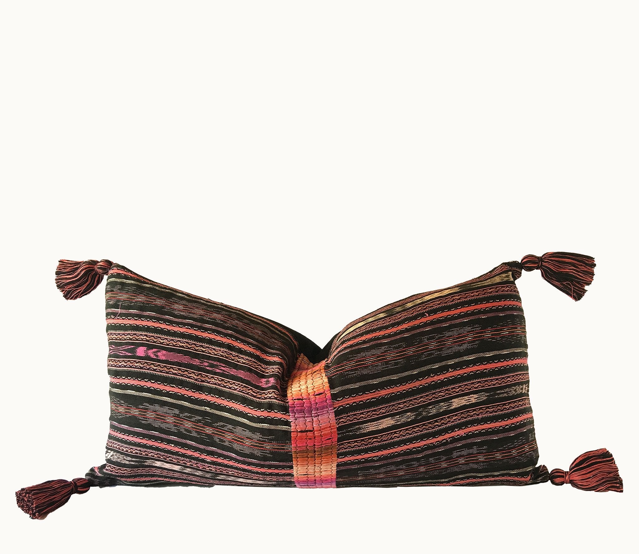 Guatemalan textiles, ikat pillow - Lamour Artisans