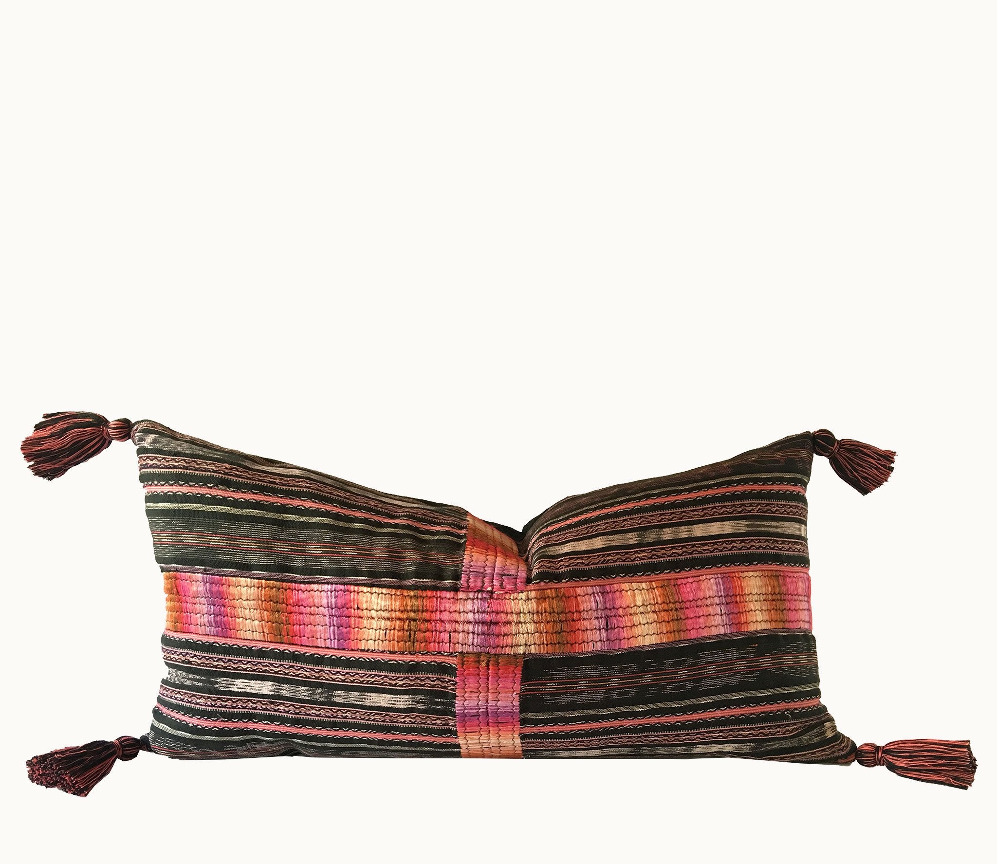 Guatemalan textiles, ikat pillow - Lamour Artisans