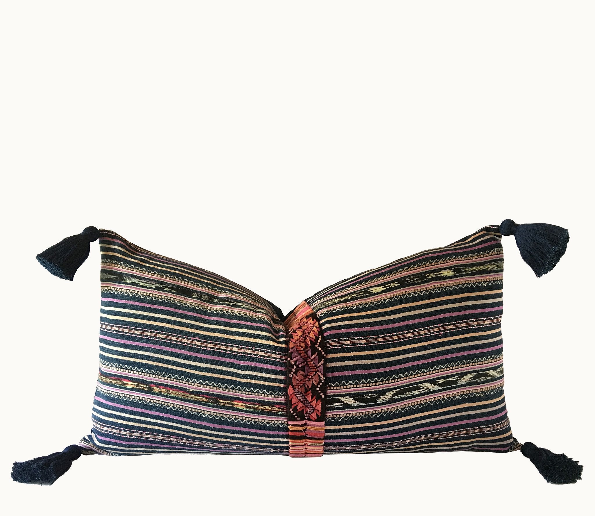 Guatemalan textiles, ikat pillow - Lamour Artisans