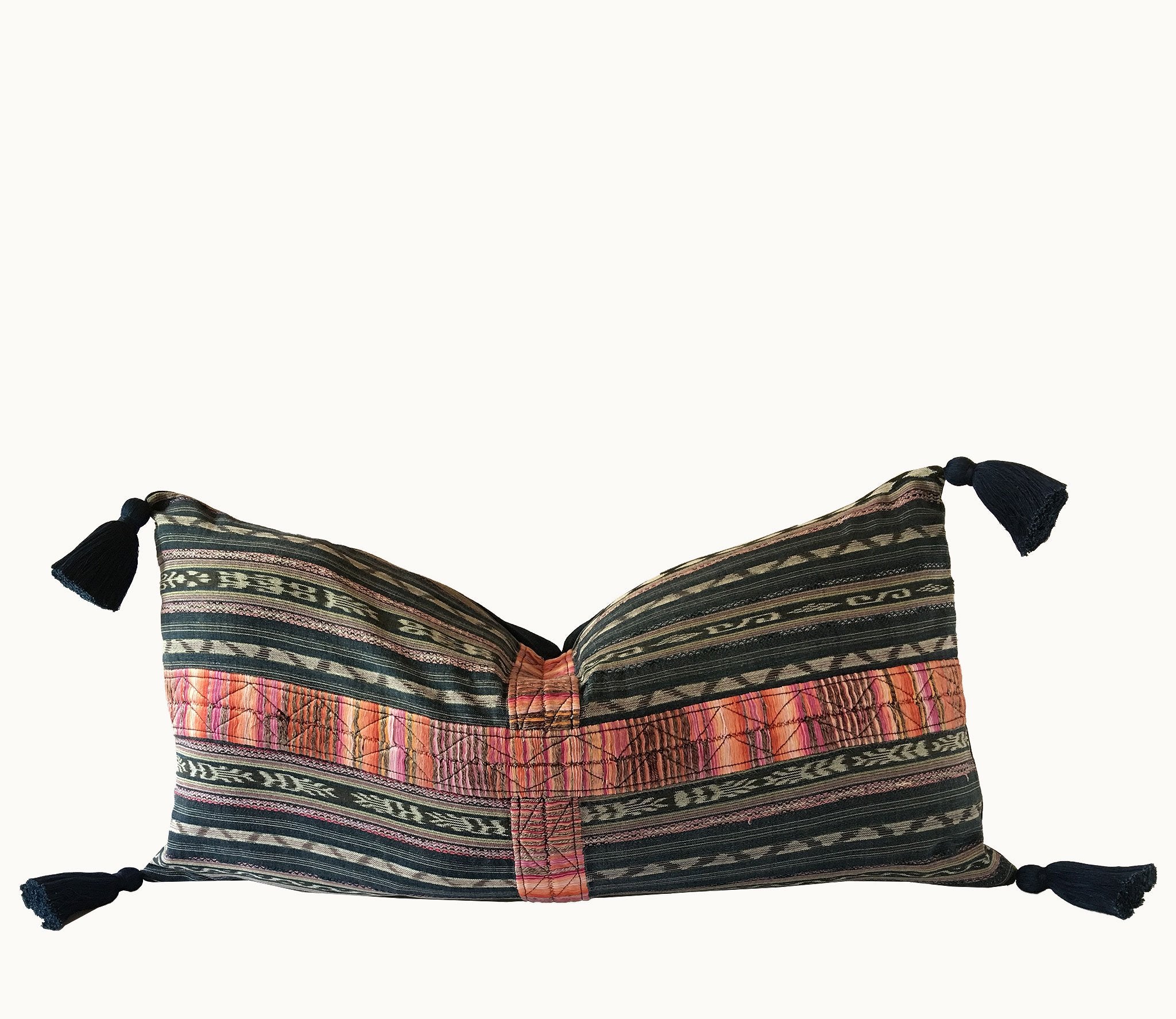 Guatemalan textiles, ikat pillow - Lamour Artisans