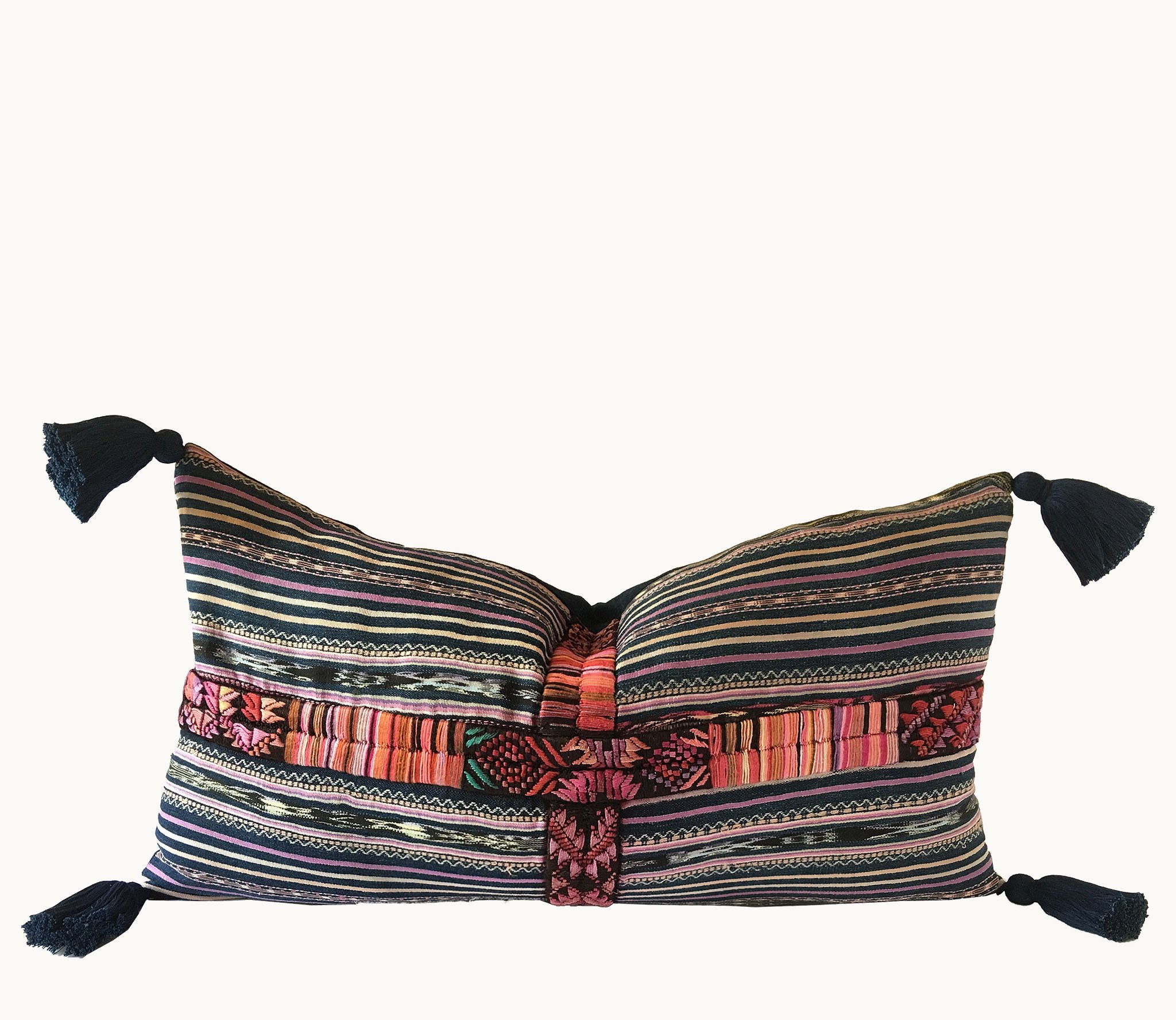 Guatemalan textiles, ikat pillow - Lamour Artisans