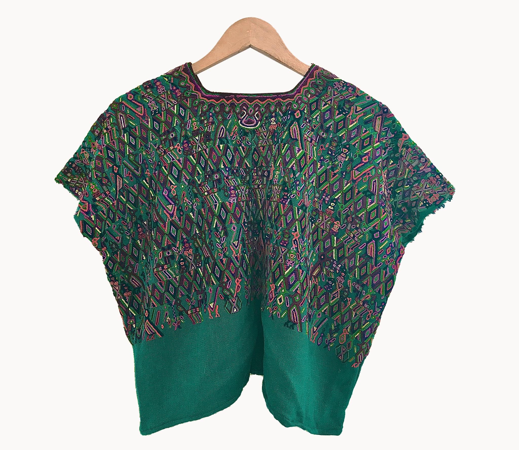 Guatemalan Huipil - green Nebaj huipil