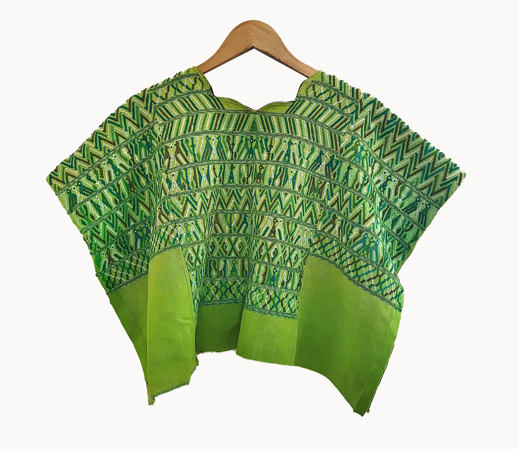 Guatemalan Huipil - lime green San Juan Cotzal huipil