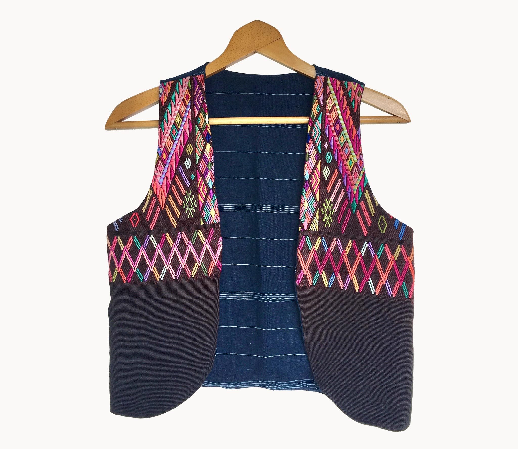 Guatemalan Huipil Vest, Chichicastenango huipil made into a boho vest