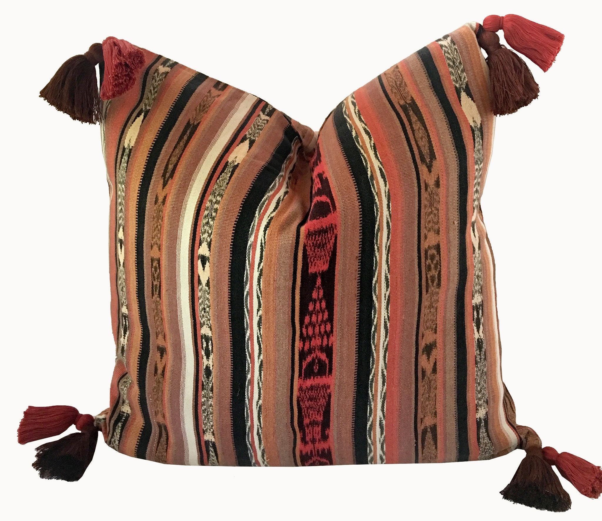 Guatemalan textiles, ikat pillow - Lamour Artisans