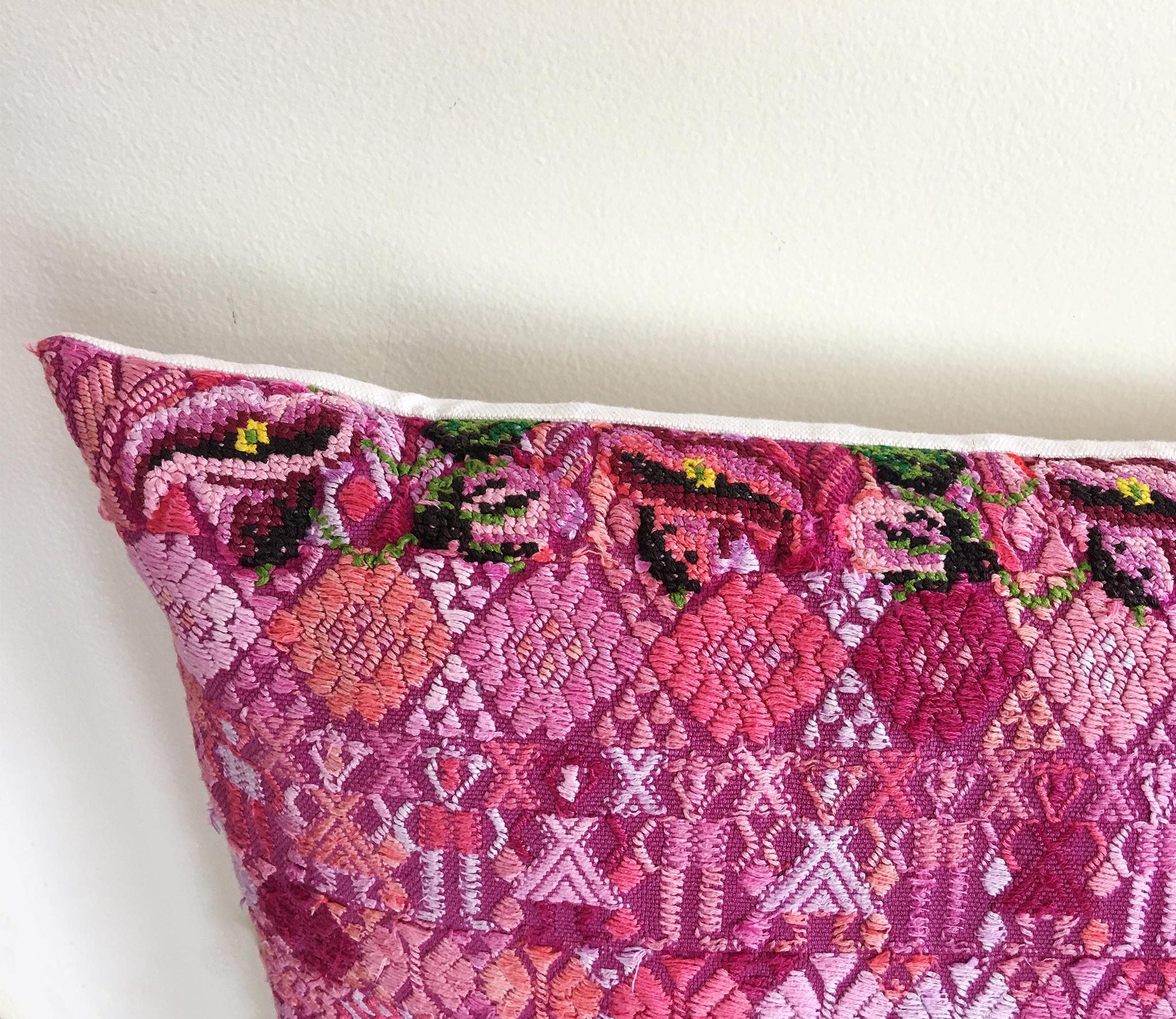 Guatemalan textiles, huipil pillow - Lamour Artisans