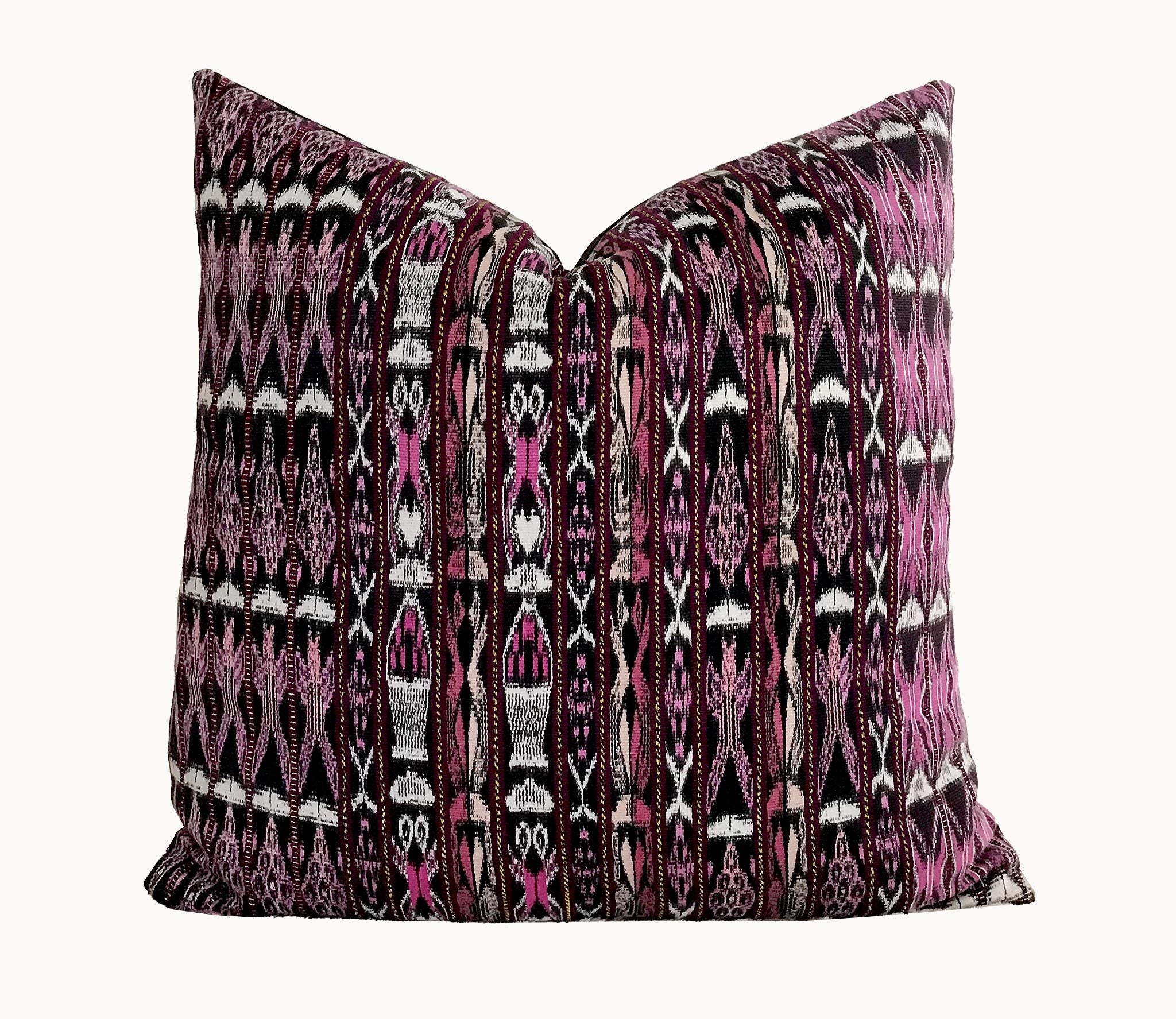 Guatemalan textiles, ikat pillow - Lamour Artisans