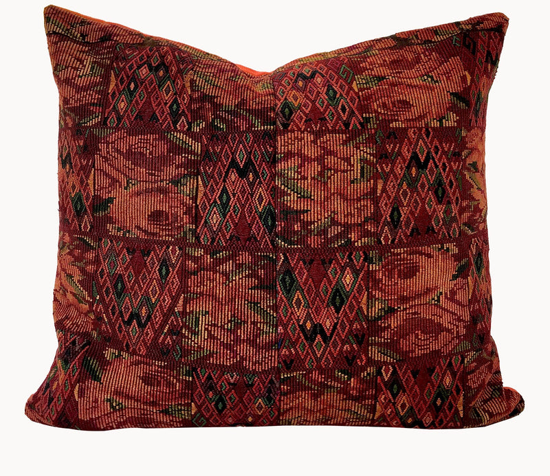 Guatemalan Huipil Pillow - Chichicastenango Florals IV