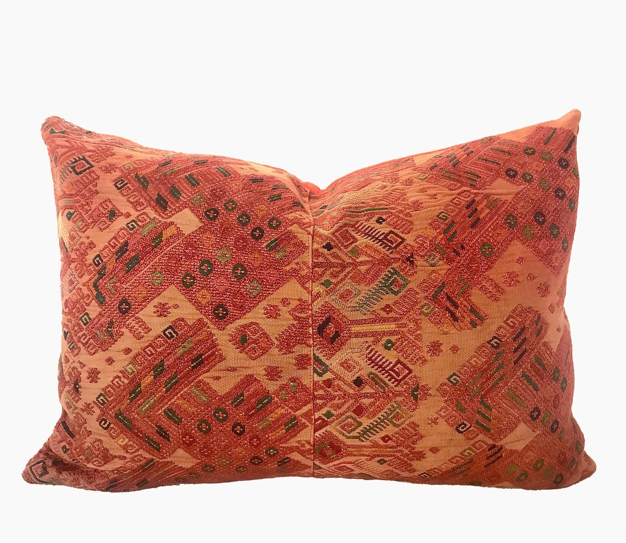 Guatemalan Huipil Pillow - Nahuala Turkeys I