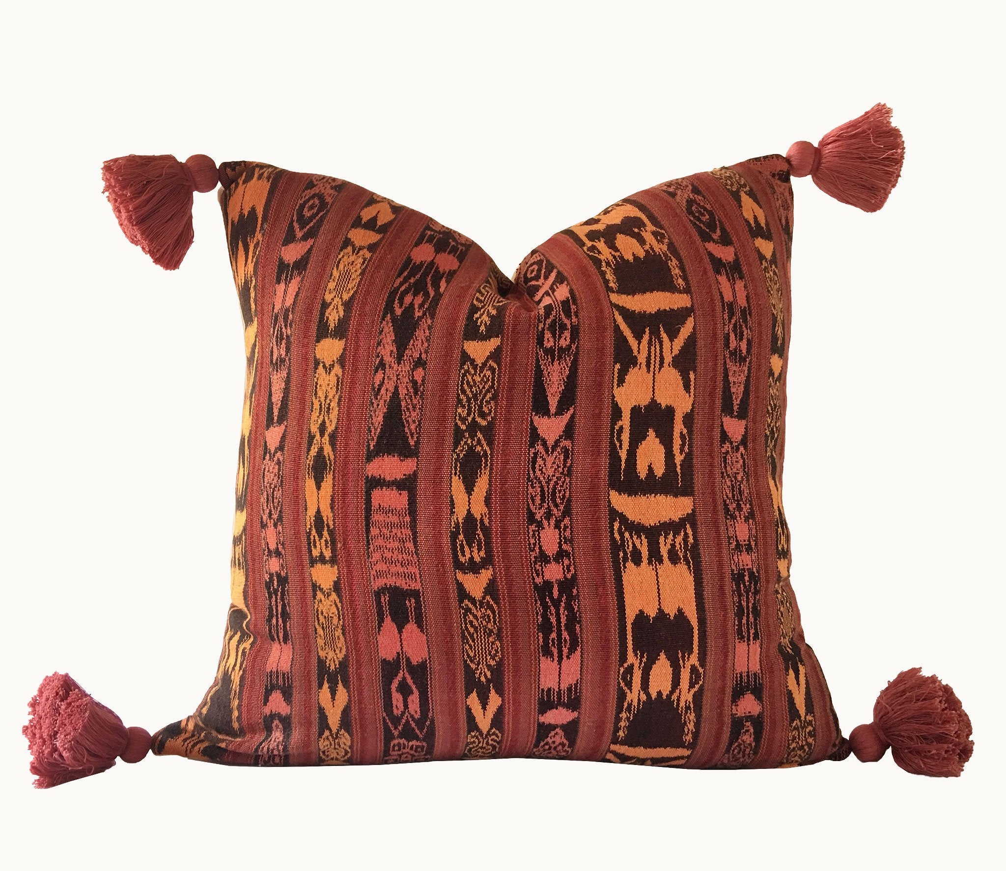 Guatemalan textiles, ikat pillow - Lamour Artisans