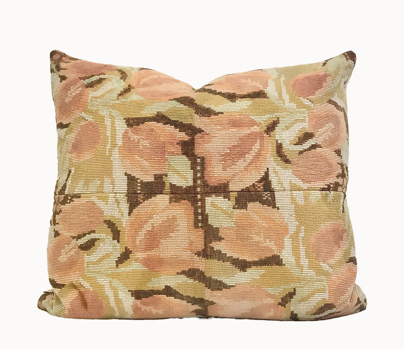 Vintage textile pillows made from a Guatemalan huipil and corte