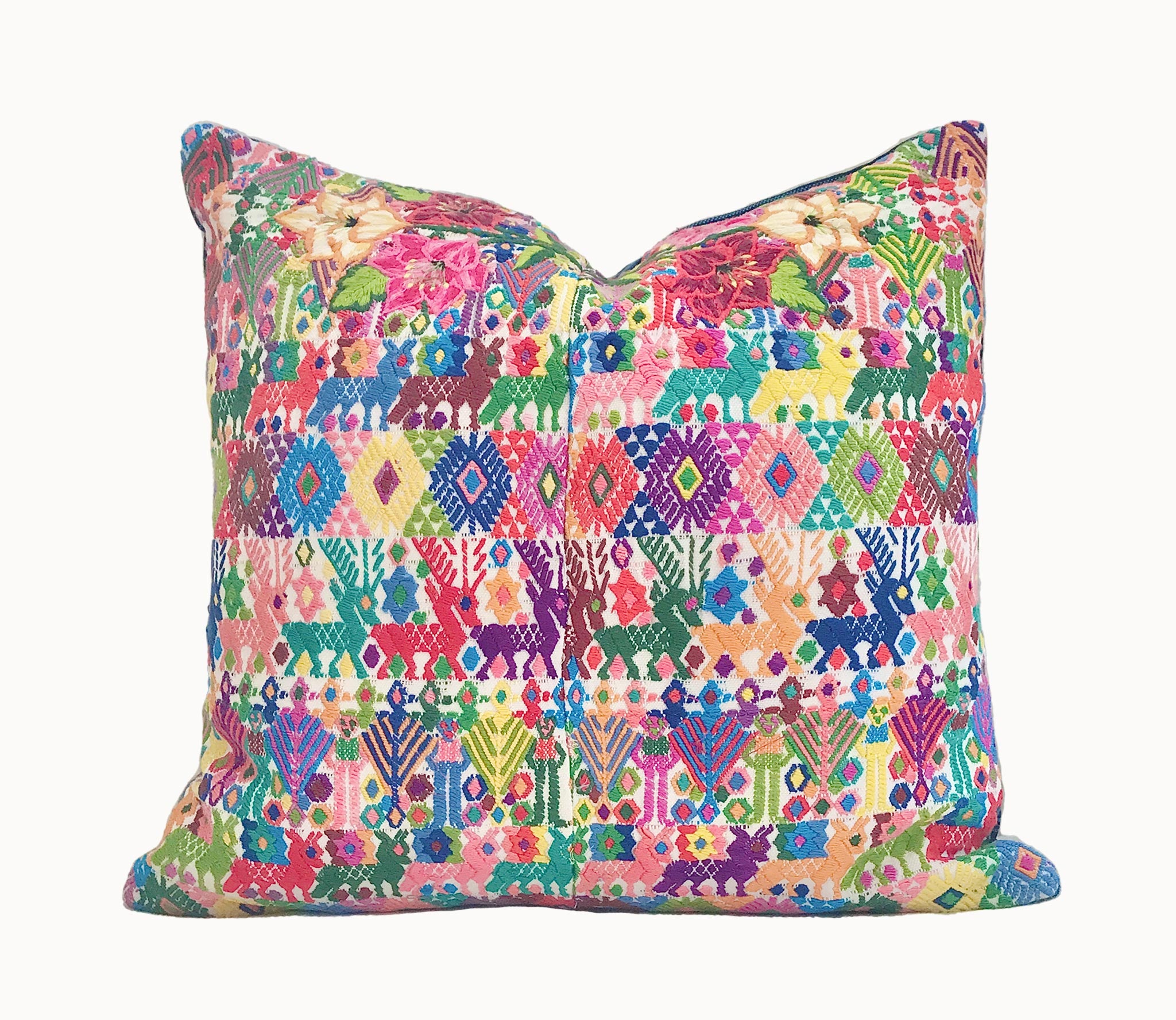 Guatemalan Huipil Pillow - Colourful Coban II