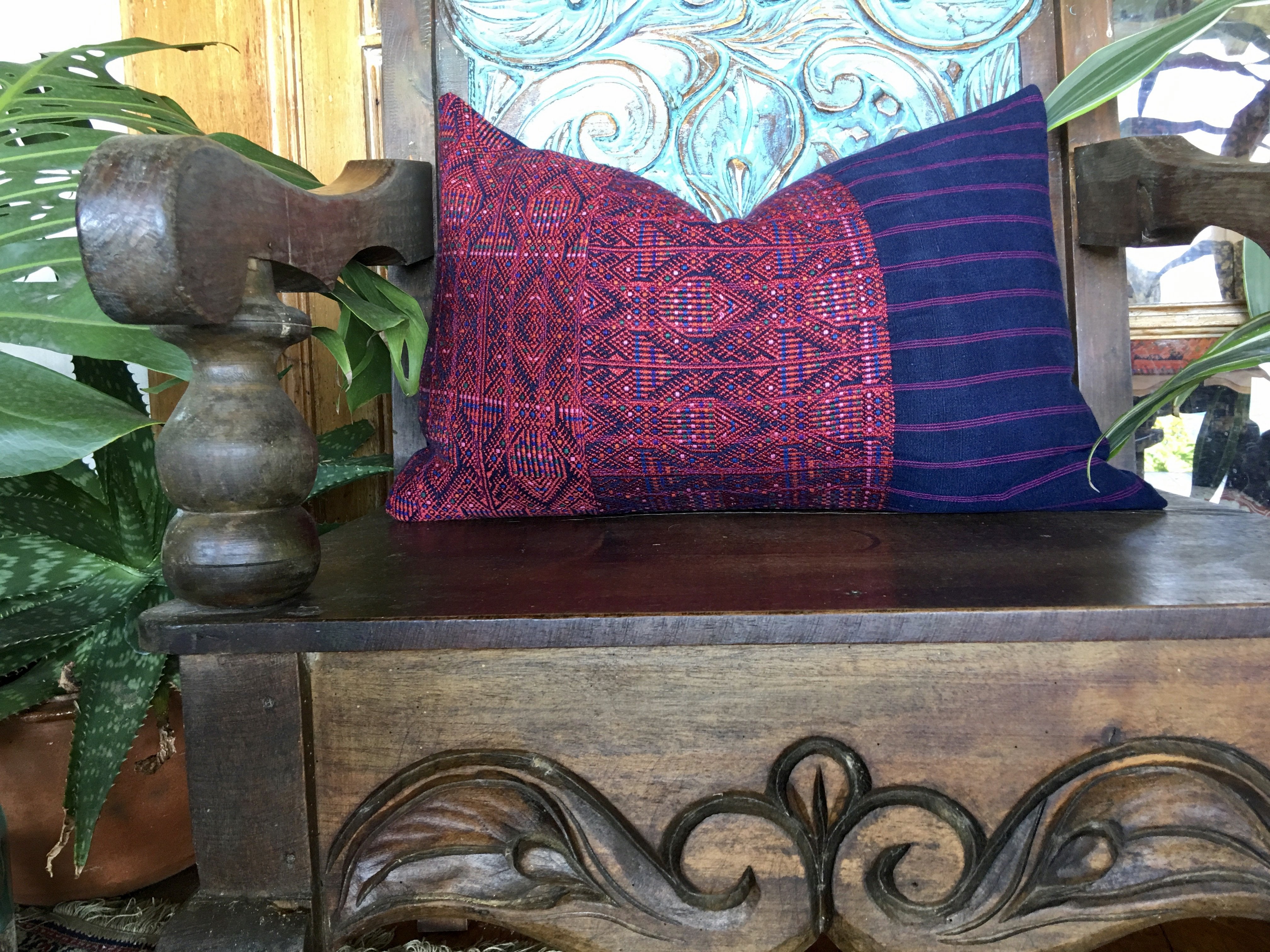 Guatemalan textiles, huipil pillow - Lamour Artisans
