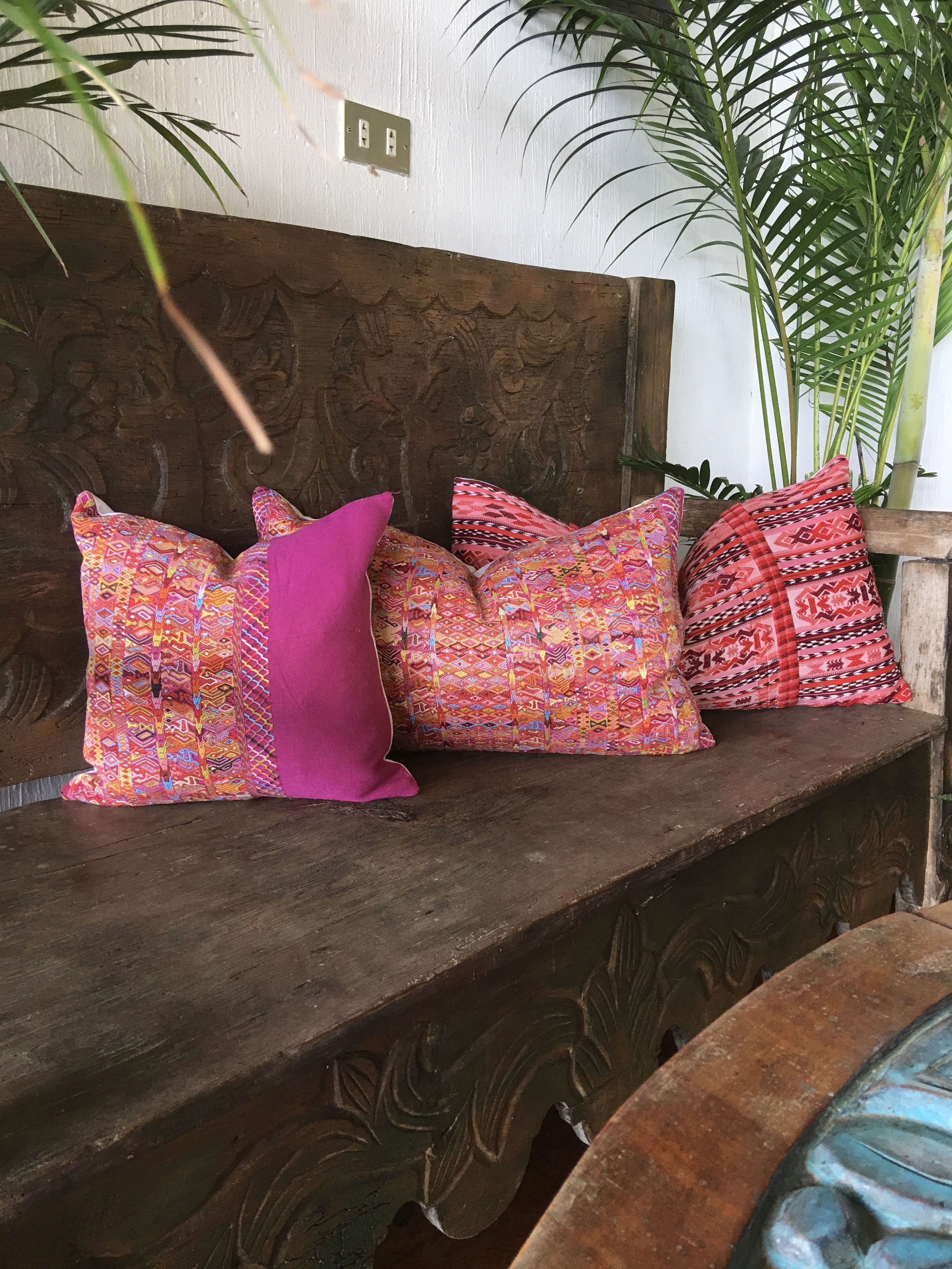 Guatemalan textiles, huipil pillow - Lamour Artisans