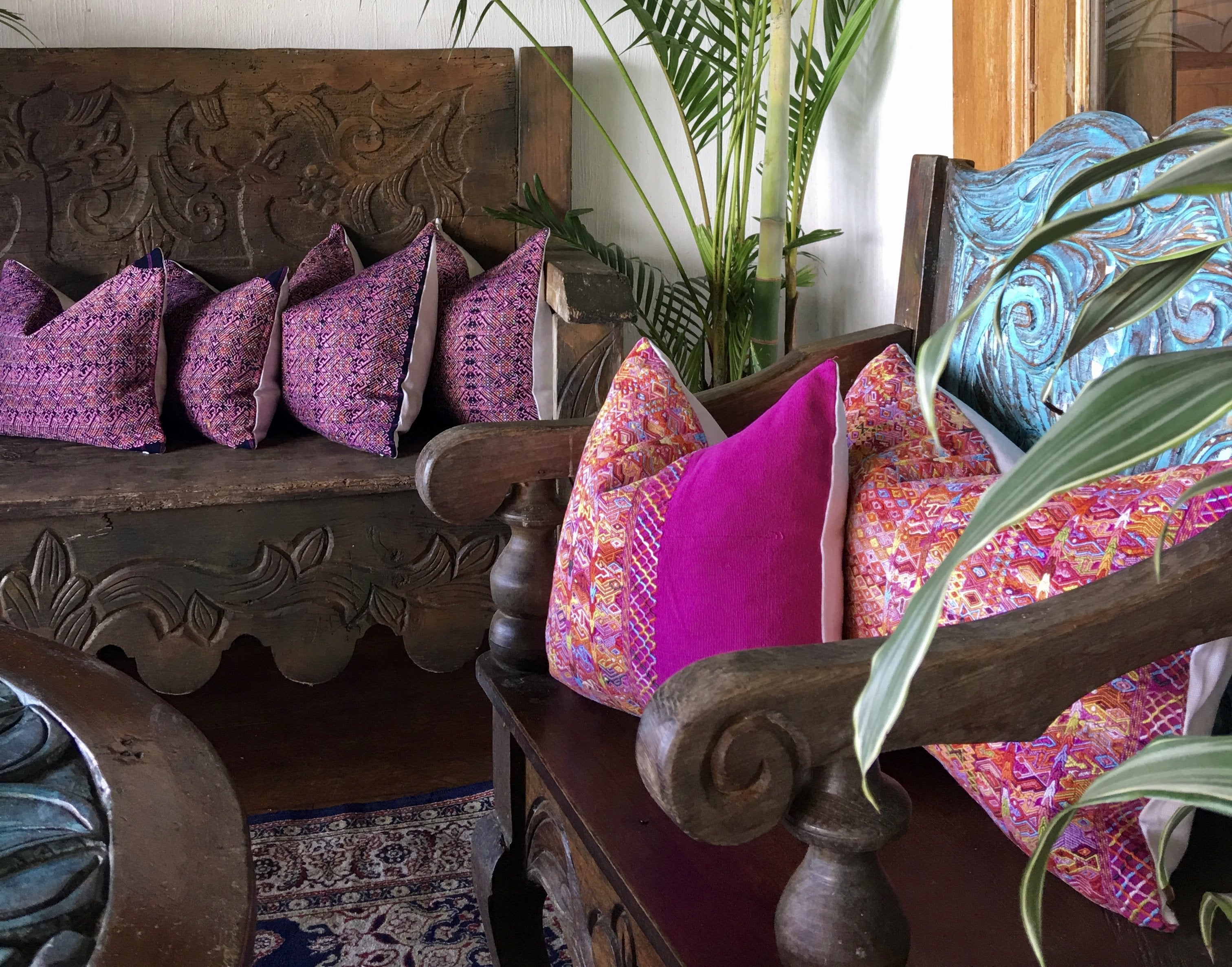 Guatemalan textiles, huipil pillow - Lamour Artisans