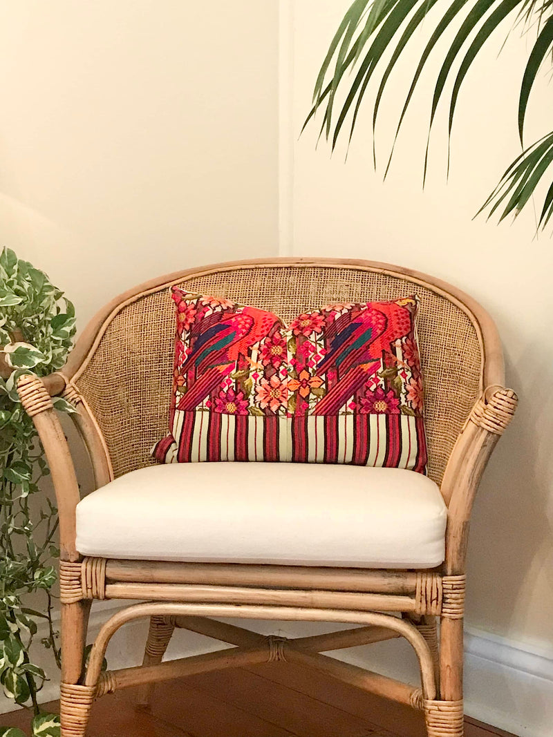 Huipil Pillow - Parrots IV
