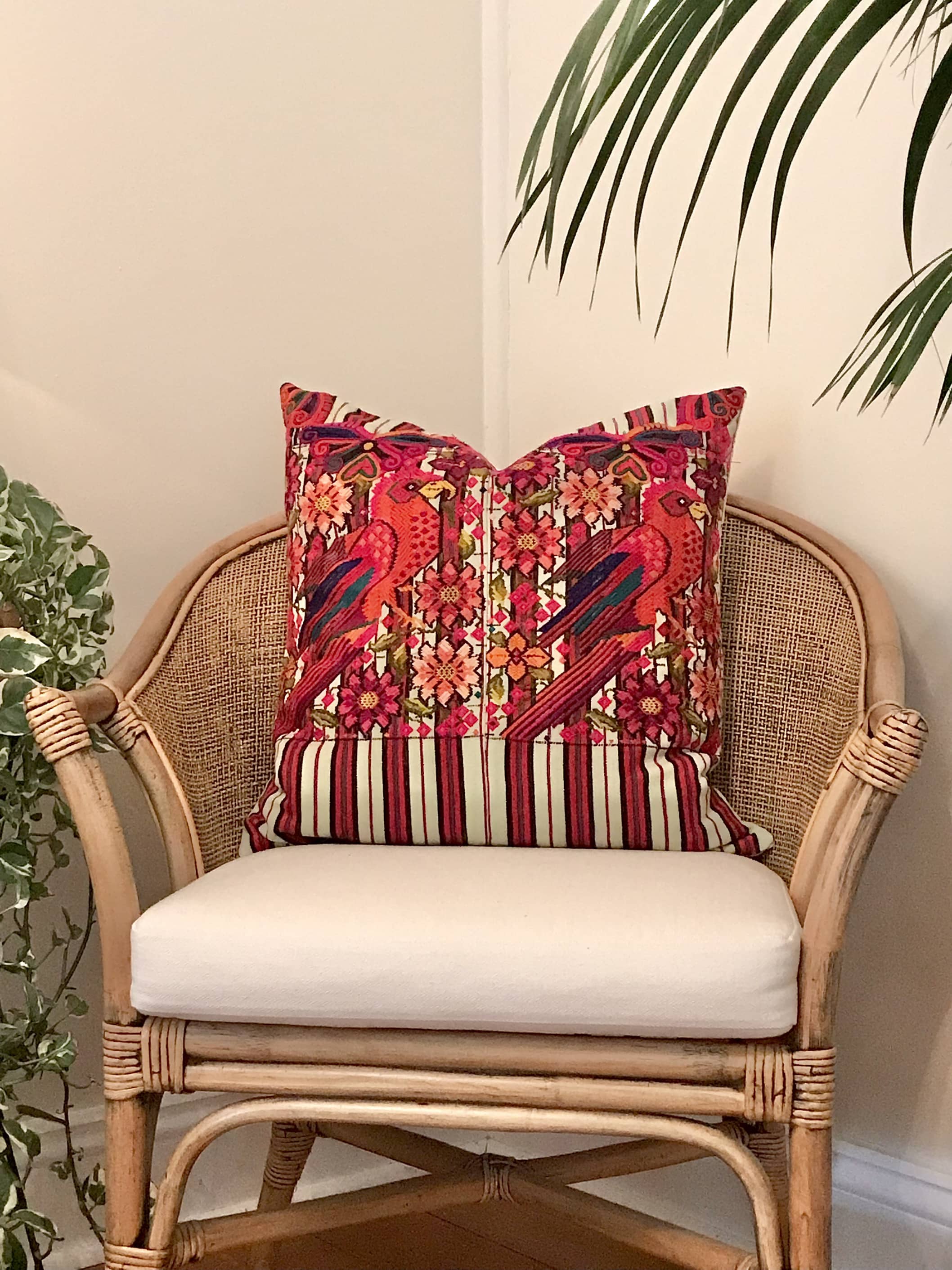 Huipil Pillow - Parrots III