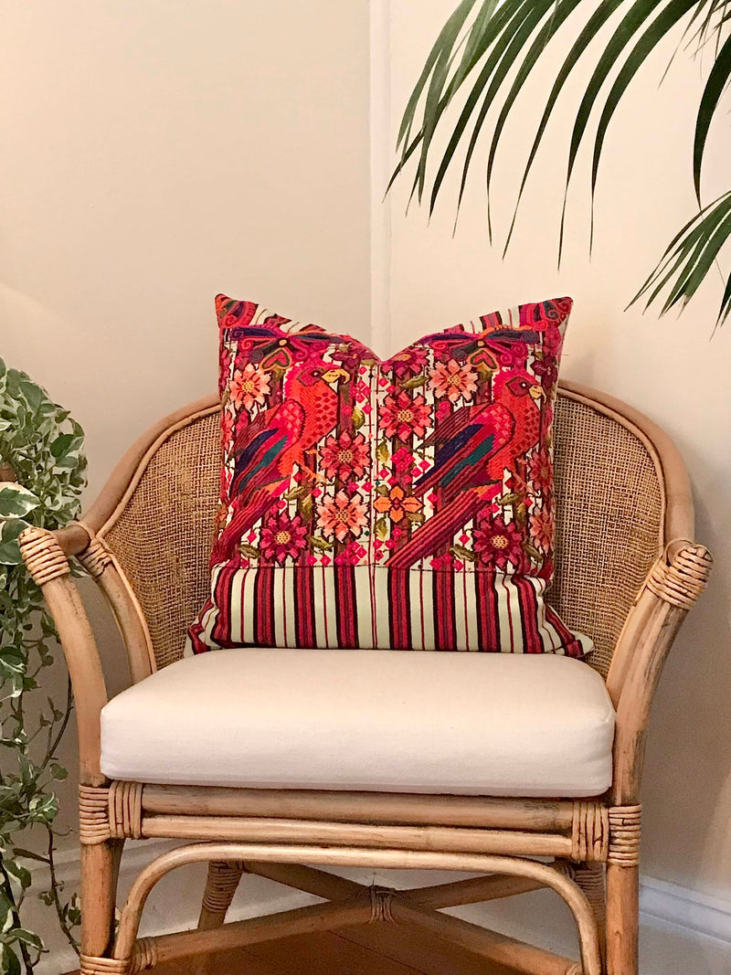 Huipil Pillow - Parrots III