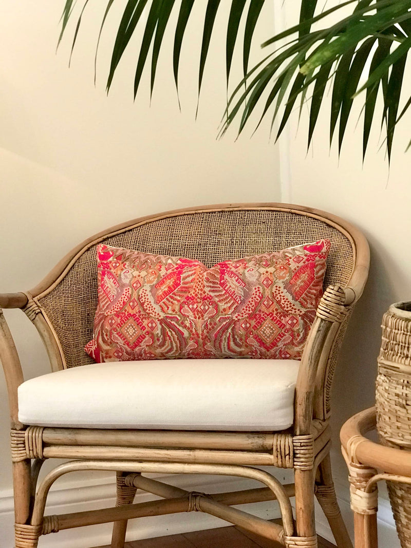 Huipil Pillow - Chichicastenango Hummingbirds II