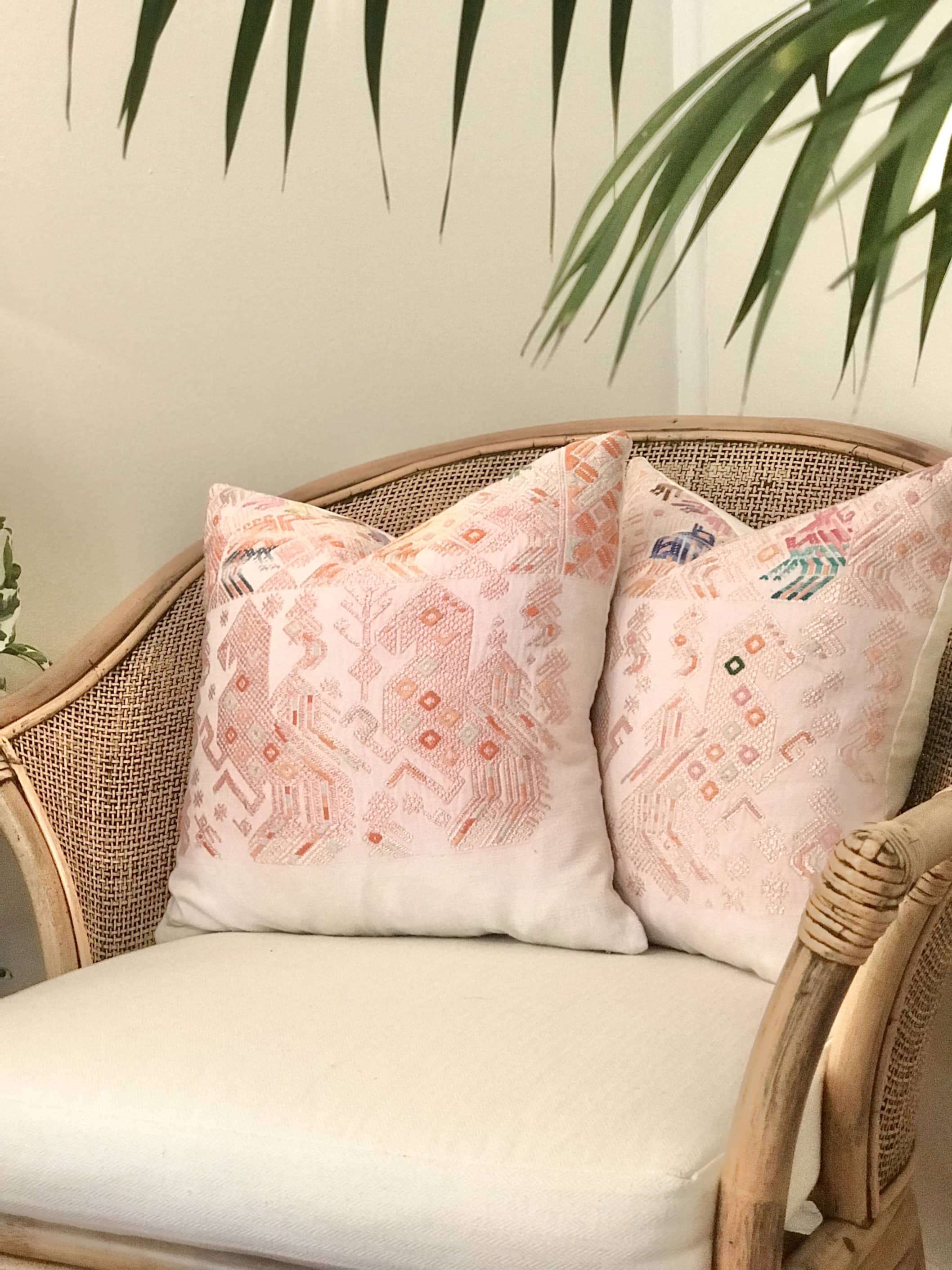 Huipil Pillows - Pale Pink Nahuala V