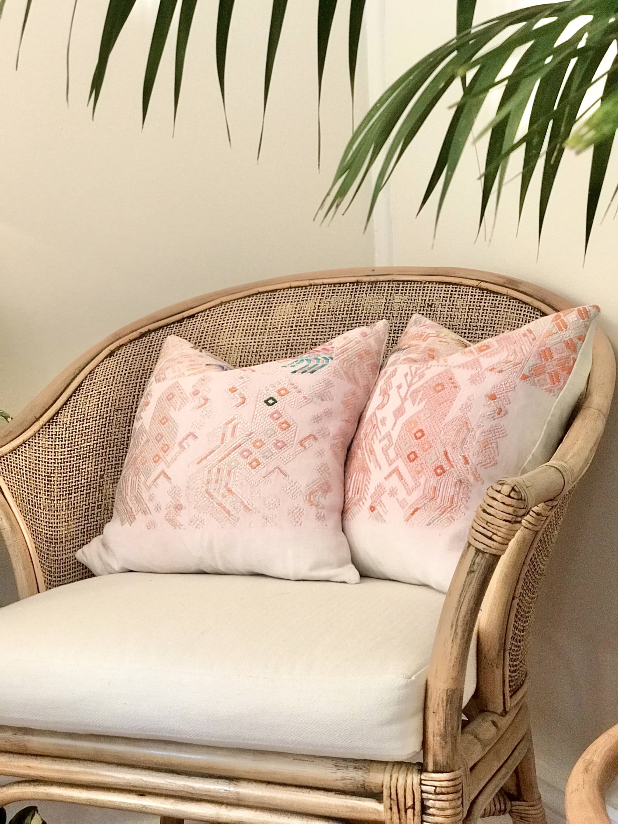 Huipil Pillows - Pale Pink Nahuala V
